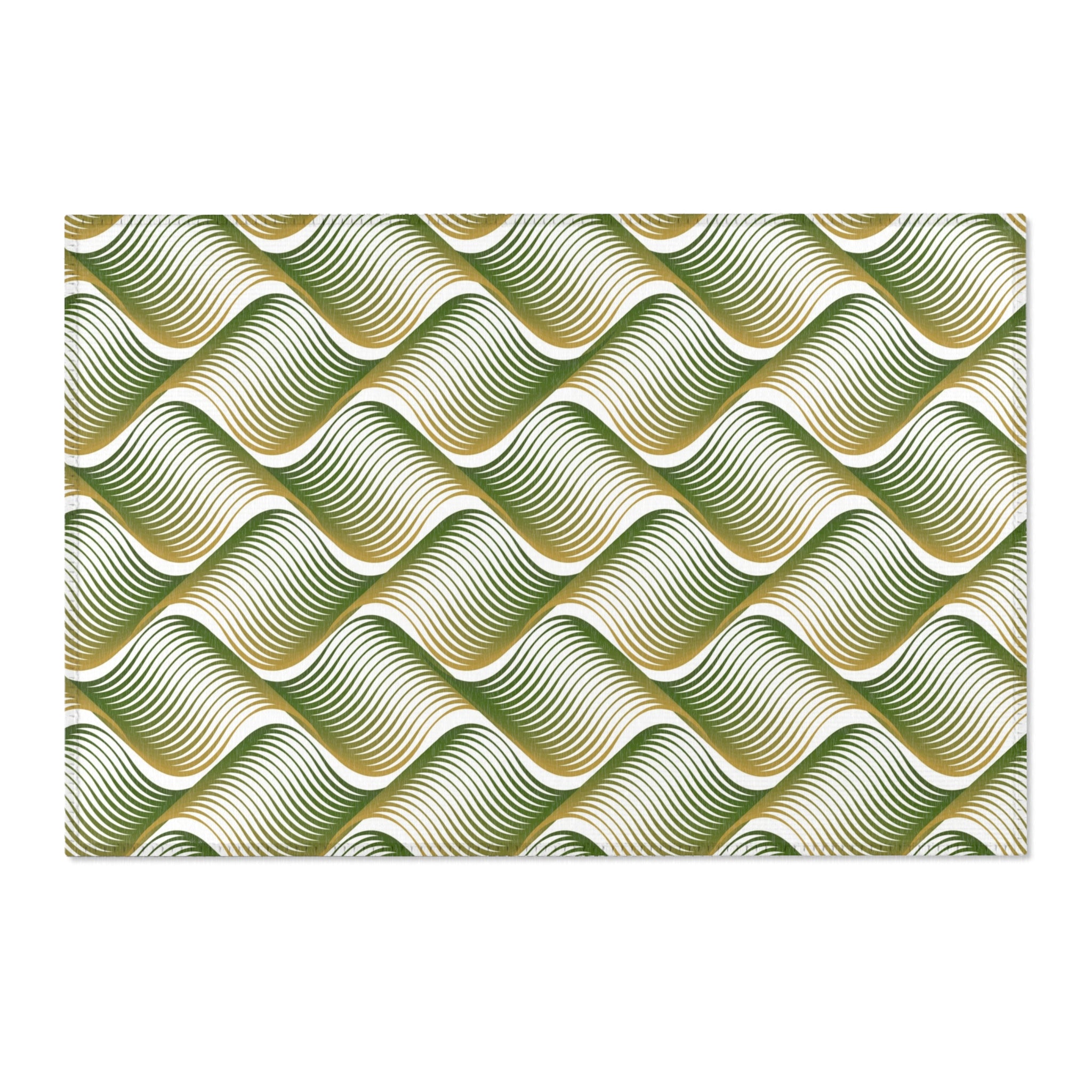 Abstract Large Area Rug | Green Pattern Rug