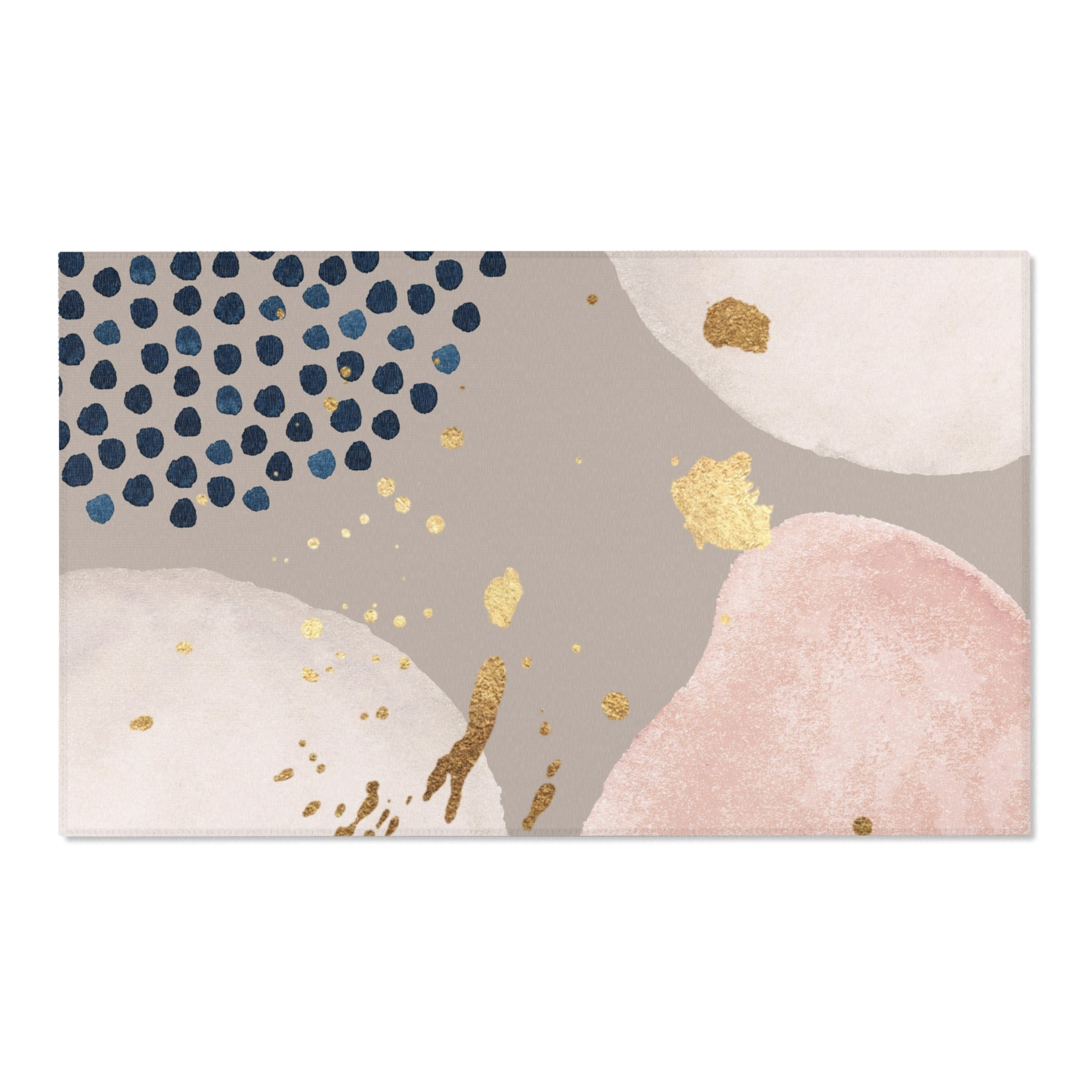 Abstract Area Rug | Watercolor Blush Beige Pink, Blue