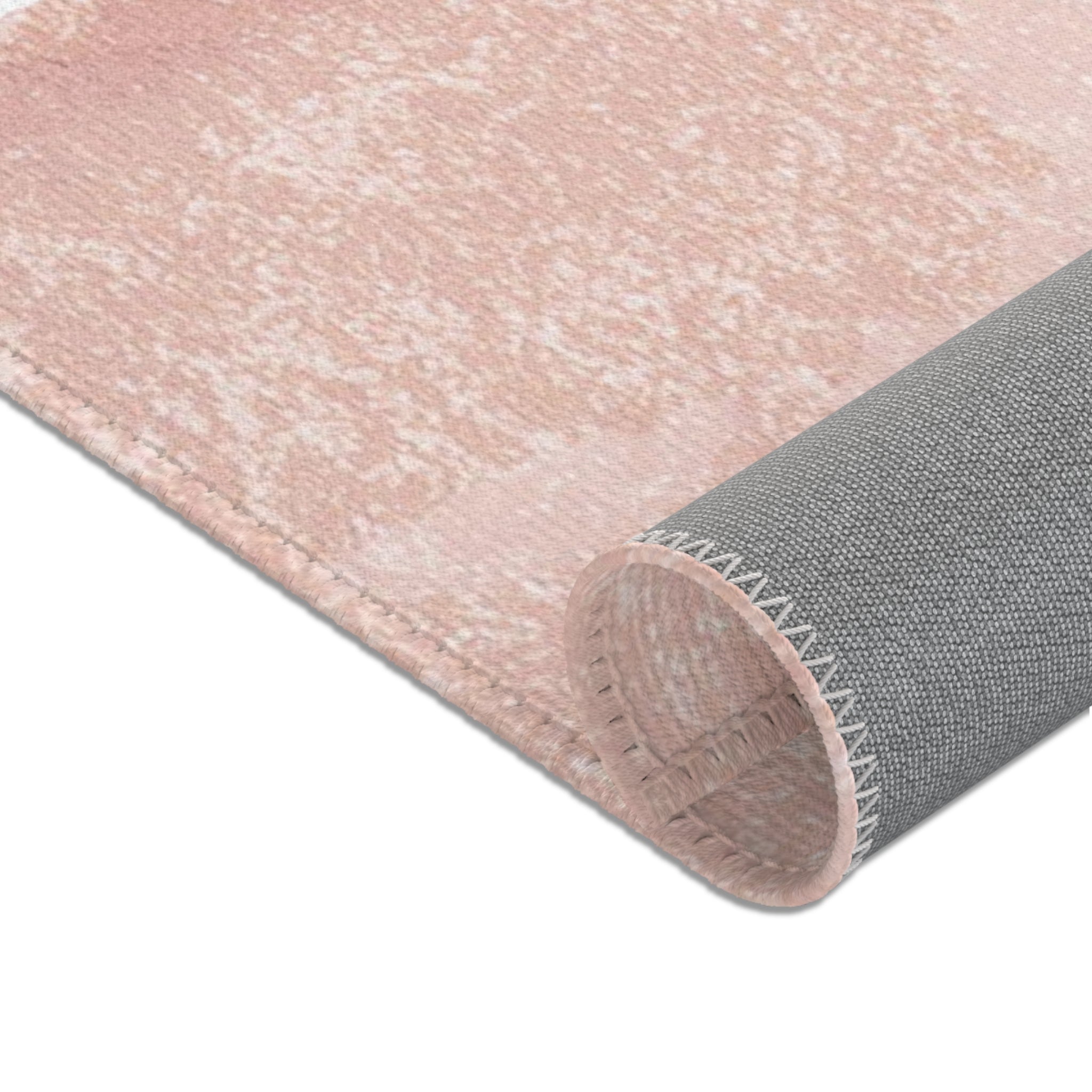 Abstract Boho Rectangle Area Rug | Modern Blush Pink, Sage Green