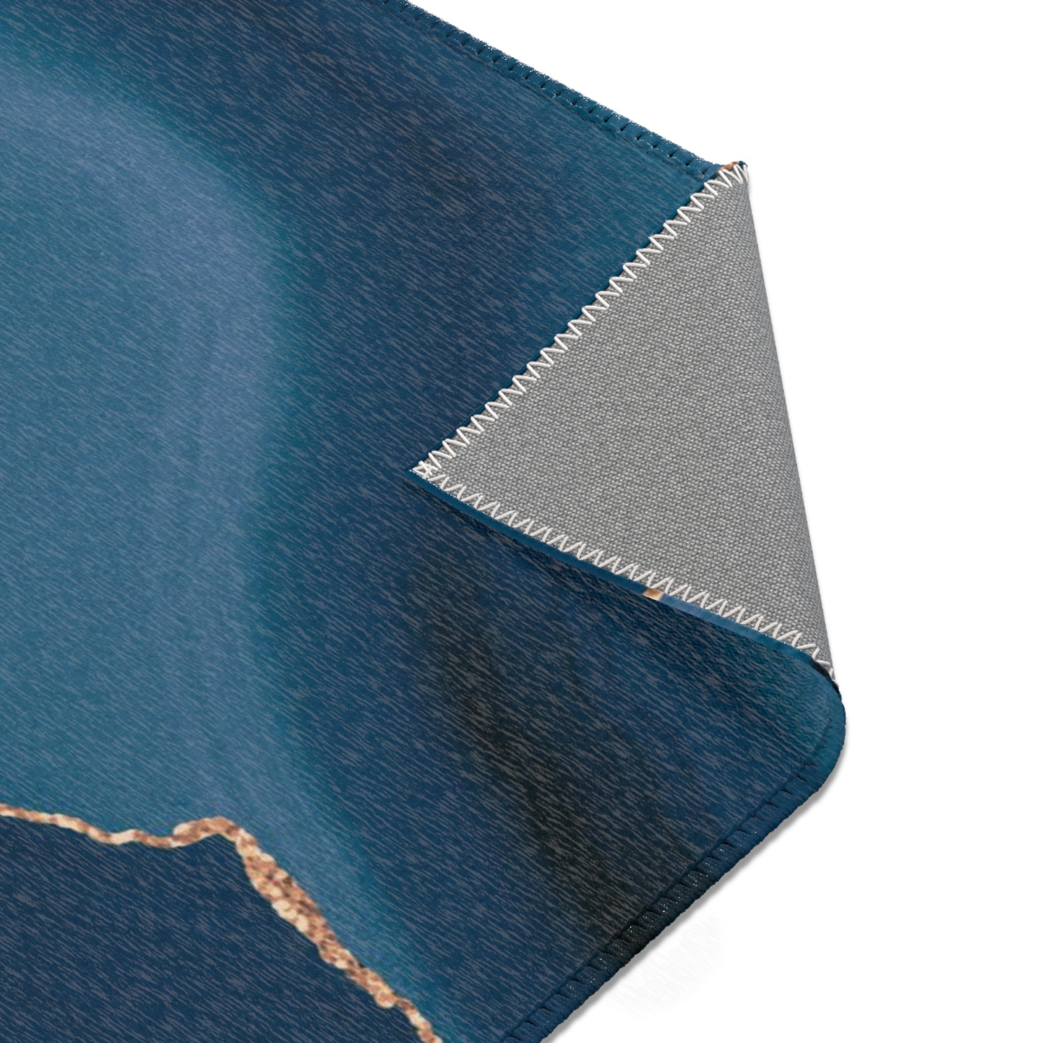 Abstract Large Area Rug | Modern Accent Rug, Navy blue, Beige