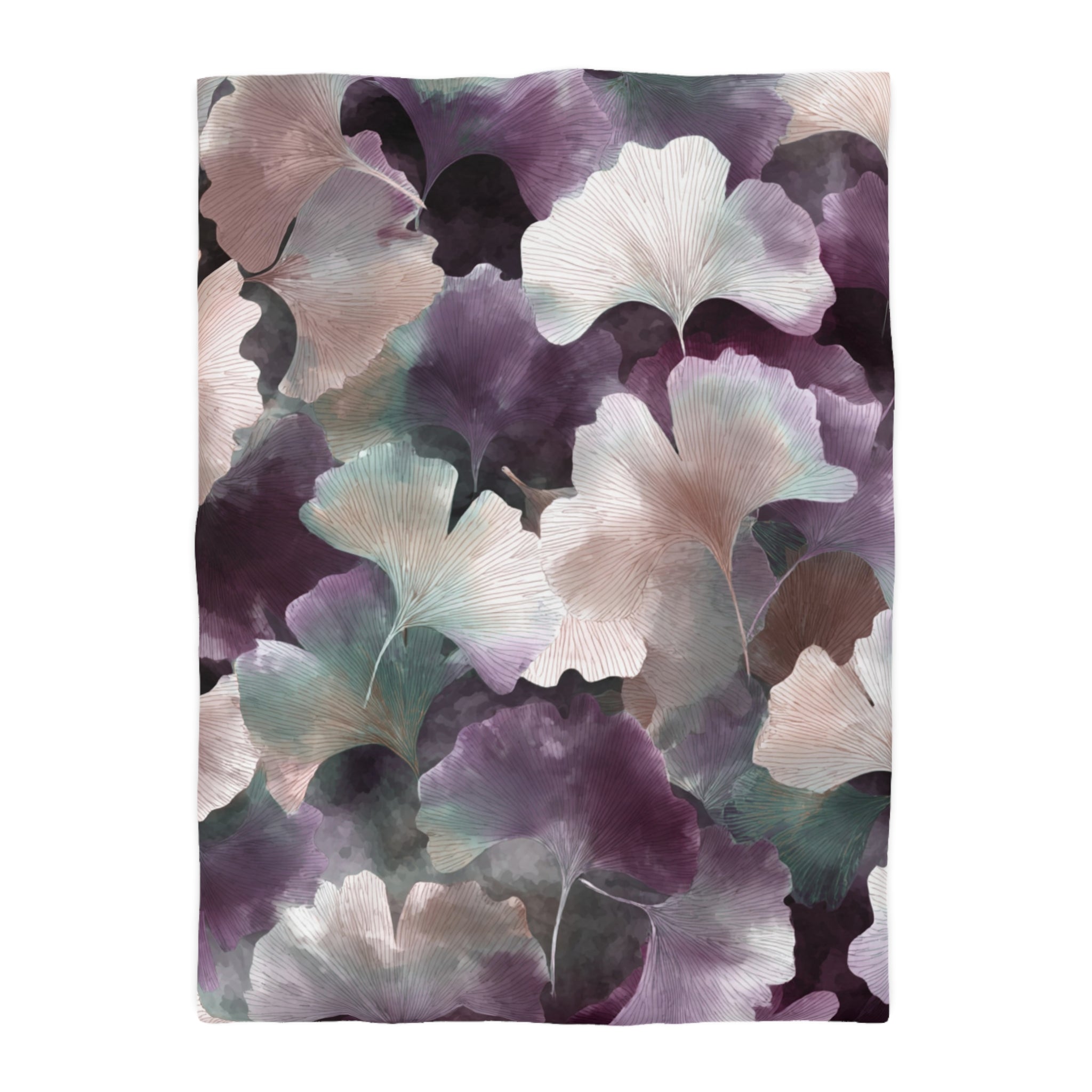 Purple Floral Duvet, Pillow Cover | Gingko Comforter, Farmhouse Bedroom Decor