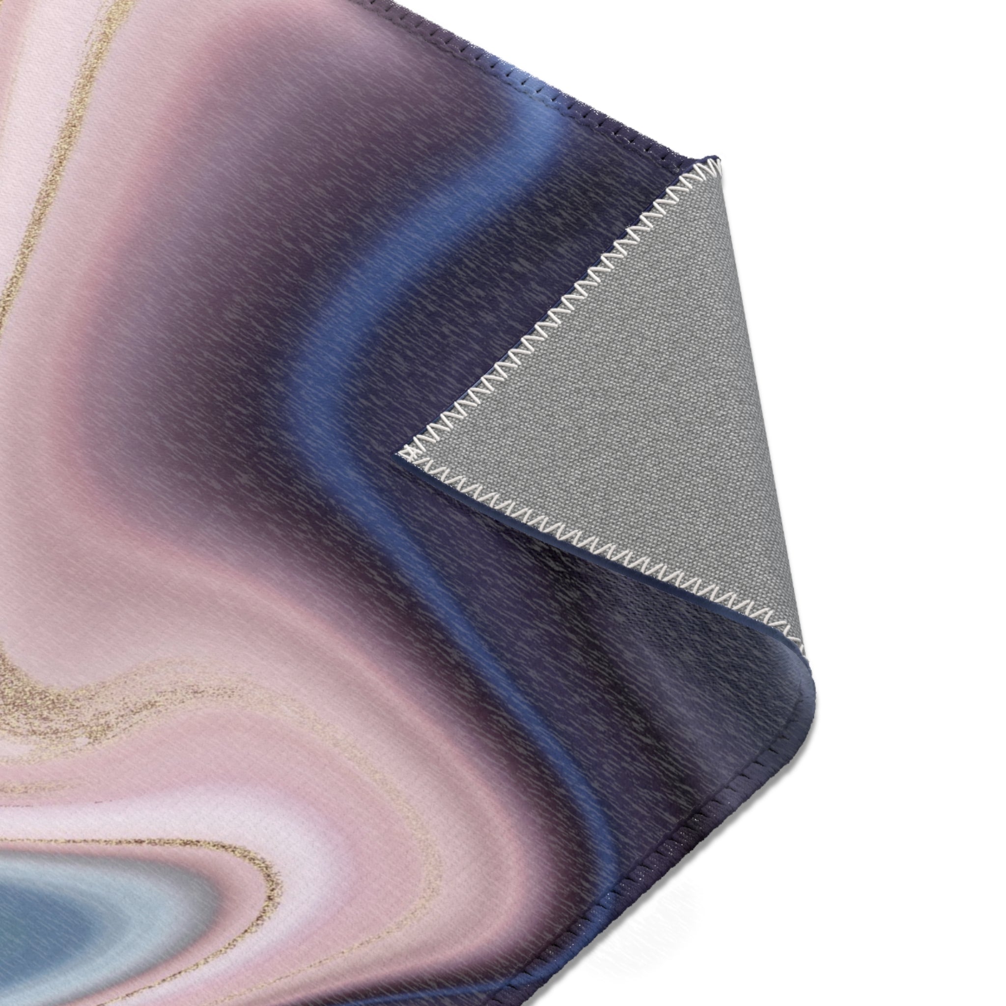 Abstract Area Rug | Colorful Blue Blush Pink Grey Purple