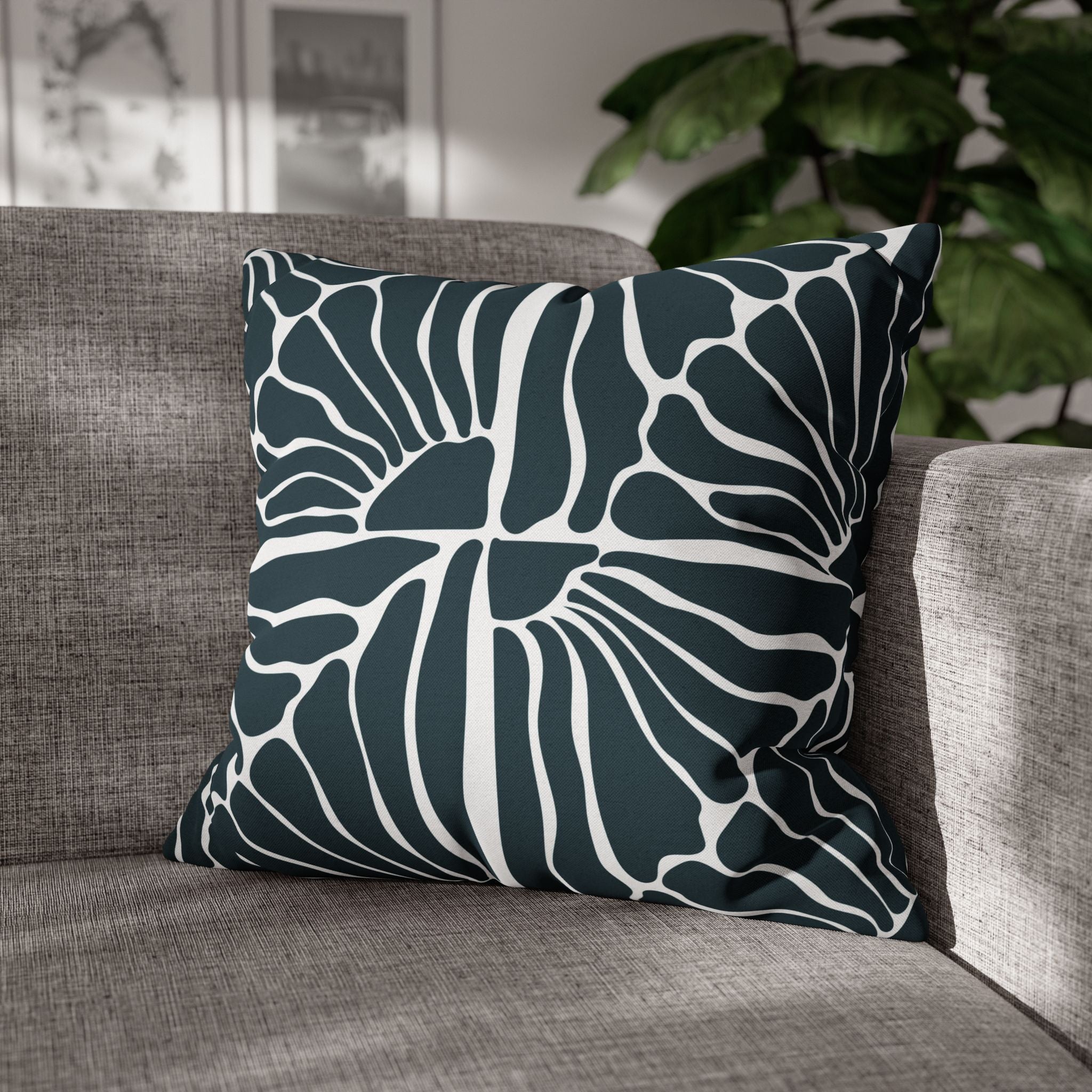 Abstract Pillow Cover | Navy Blue White Matisse Minimalist Art