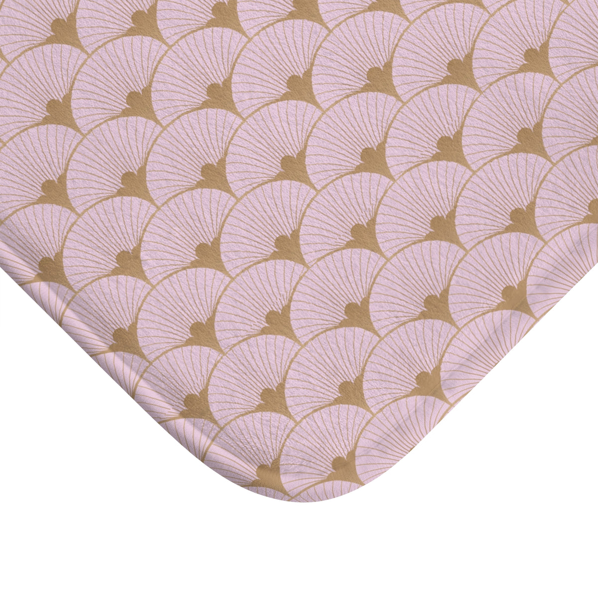 Blush Camel Deco Fan Bath Mat, Vintage Bathroom Rug