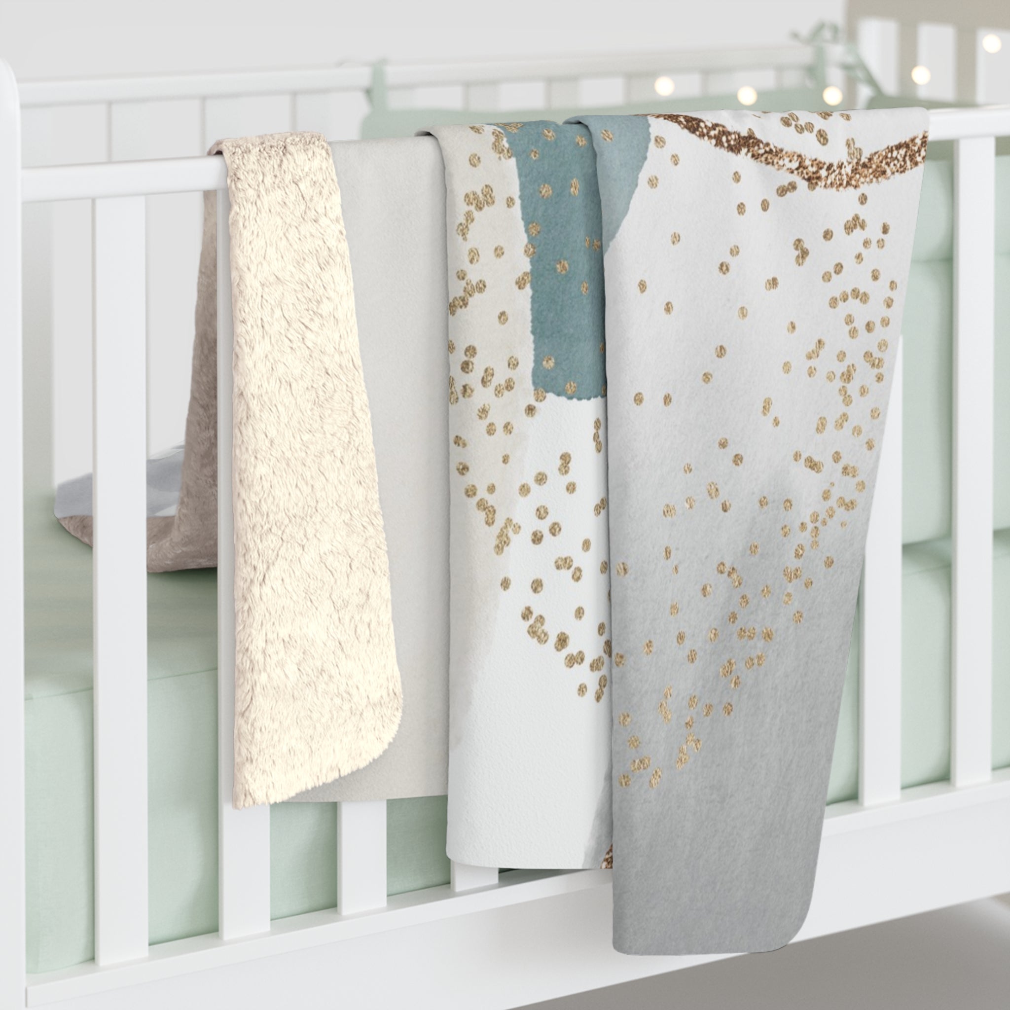 Abstract Throw Blanket | Grey Blue Beige Pastel