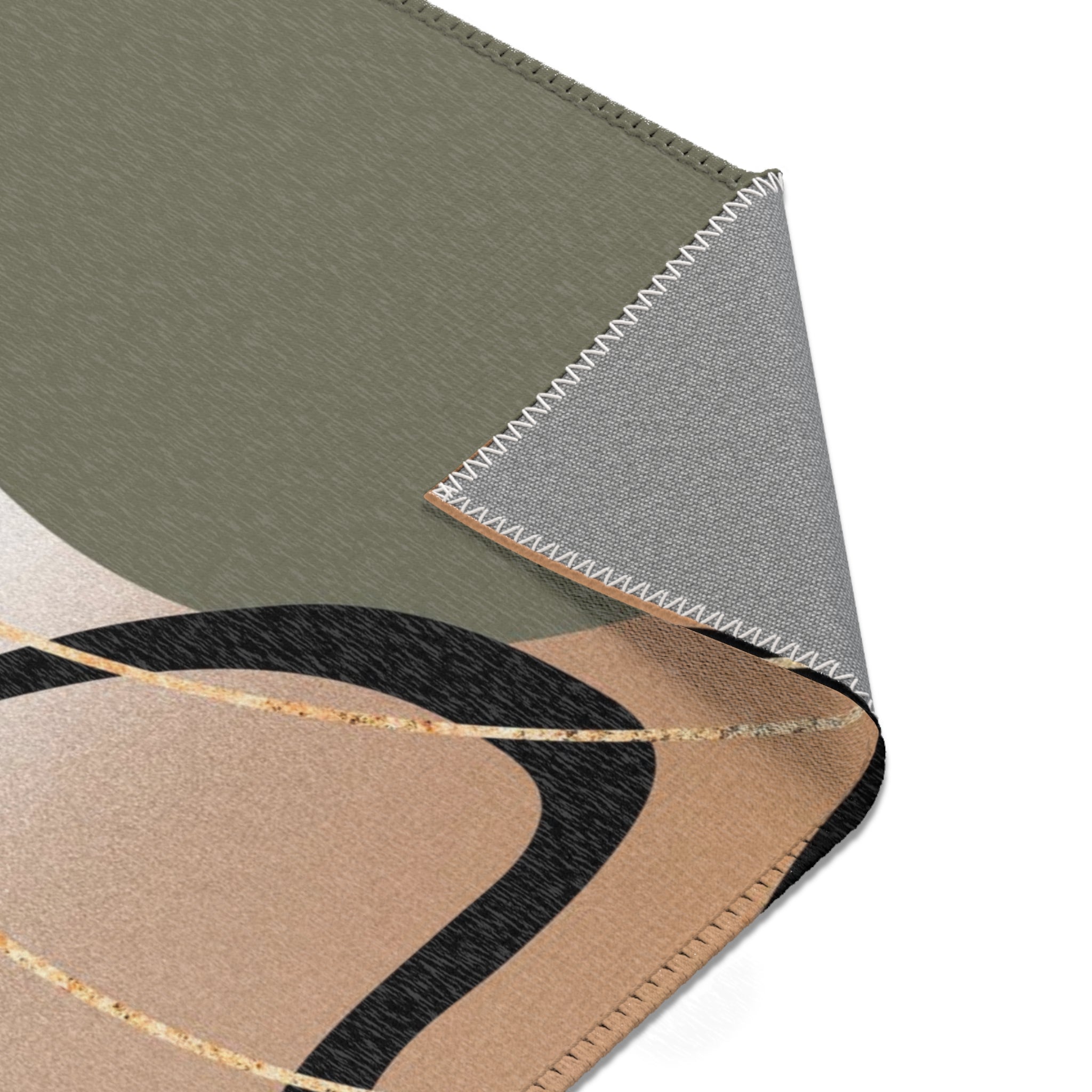 Abstract Area Rug | Beige Black