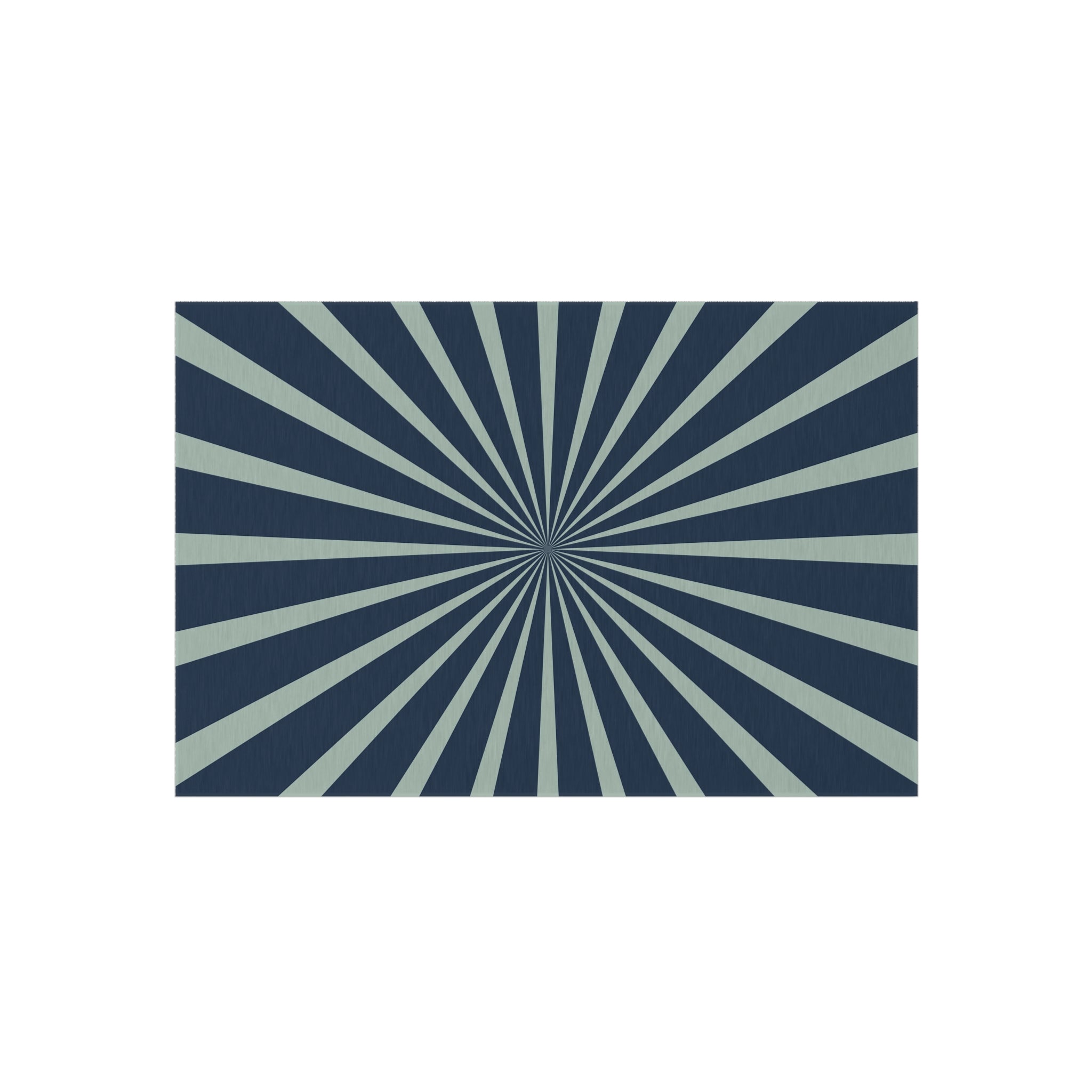 Retro Sun Ray Outdoor Rug | Mid Century Navy Blue