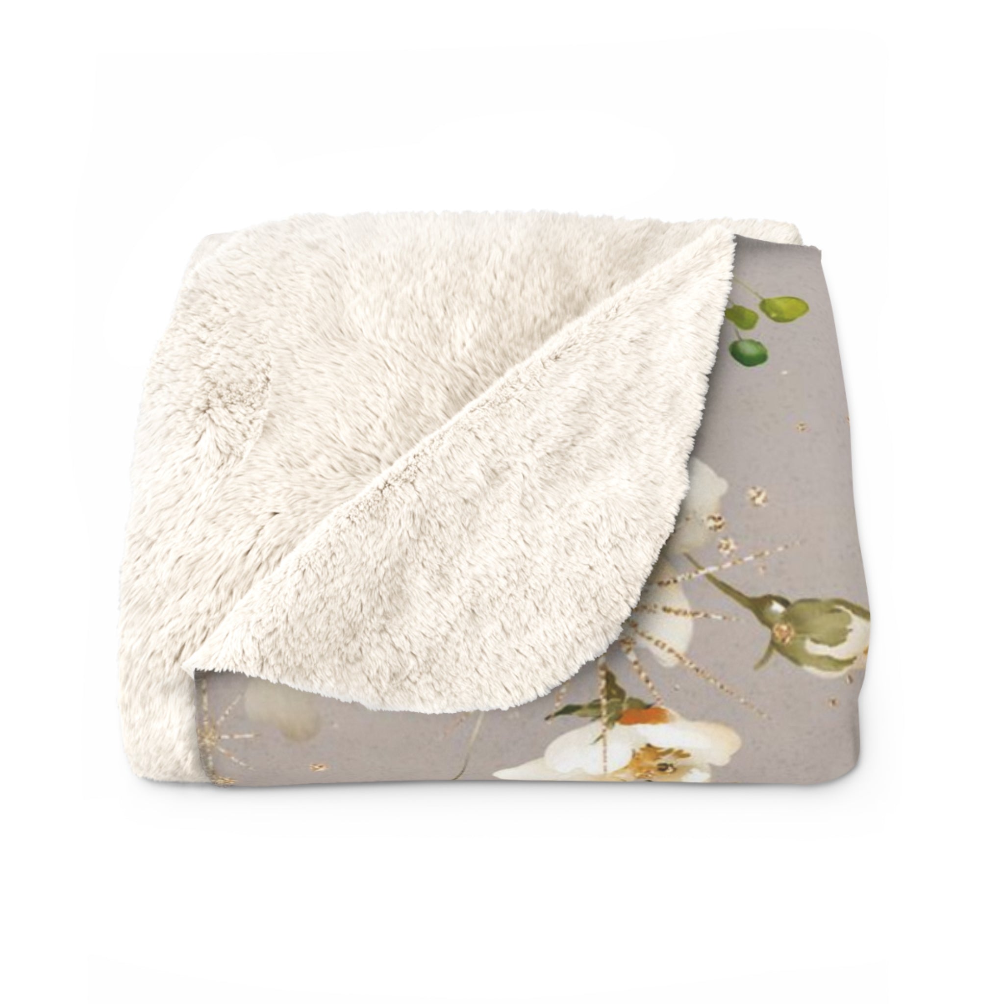 Floral Throw Blanket | Beige Colorful Roses