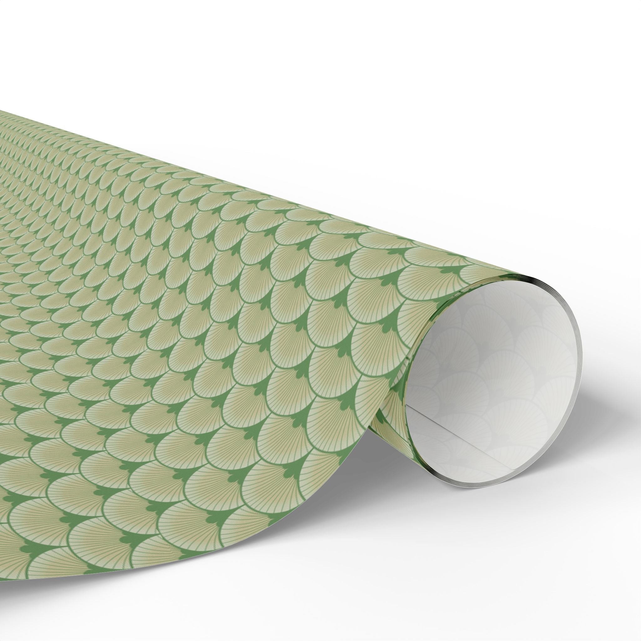 Art Deco Wrapping Papers, Green White for the Holidays, Birthdays