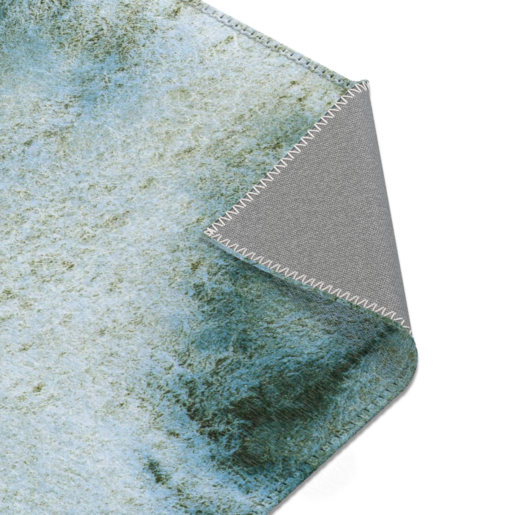 Abstract Large Area Rug | Modern Rug, Pale Forest Teal Blue