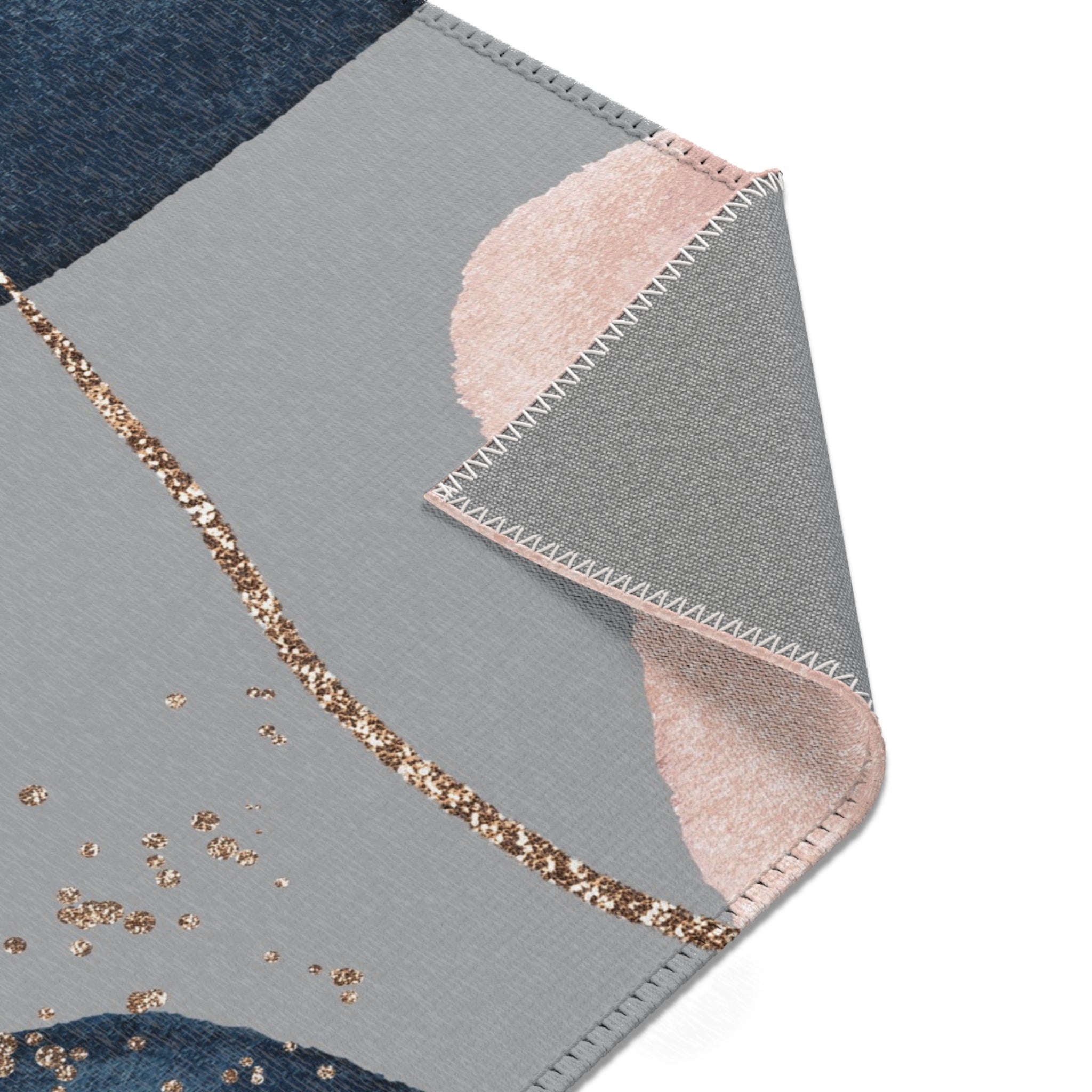 Abstract Area Rug | Watercolor Grey Blush Pink, Blue