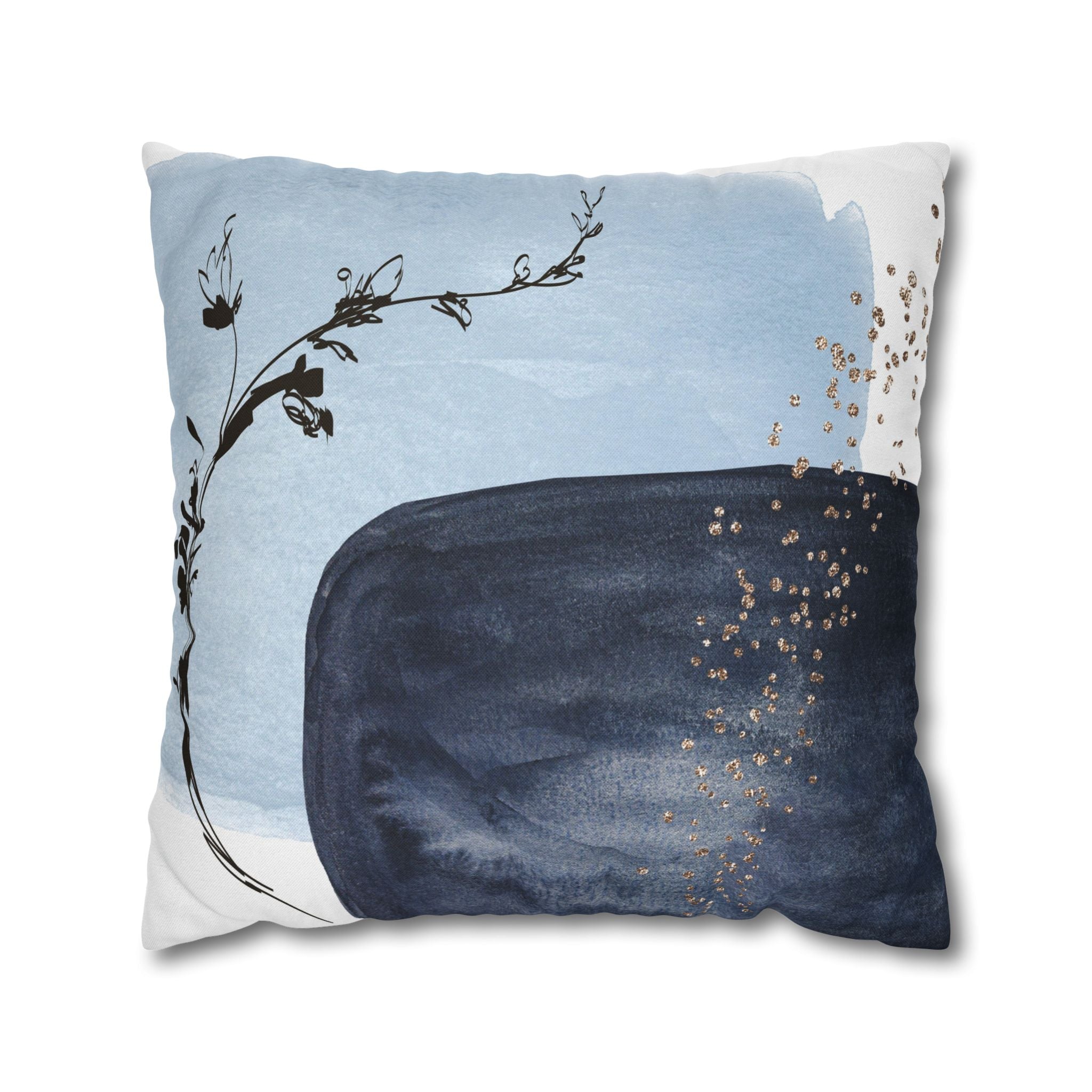Blue Throw Pillow Cover, Modern Organic Decor, Couch Cushion