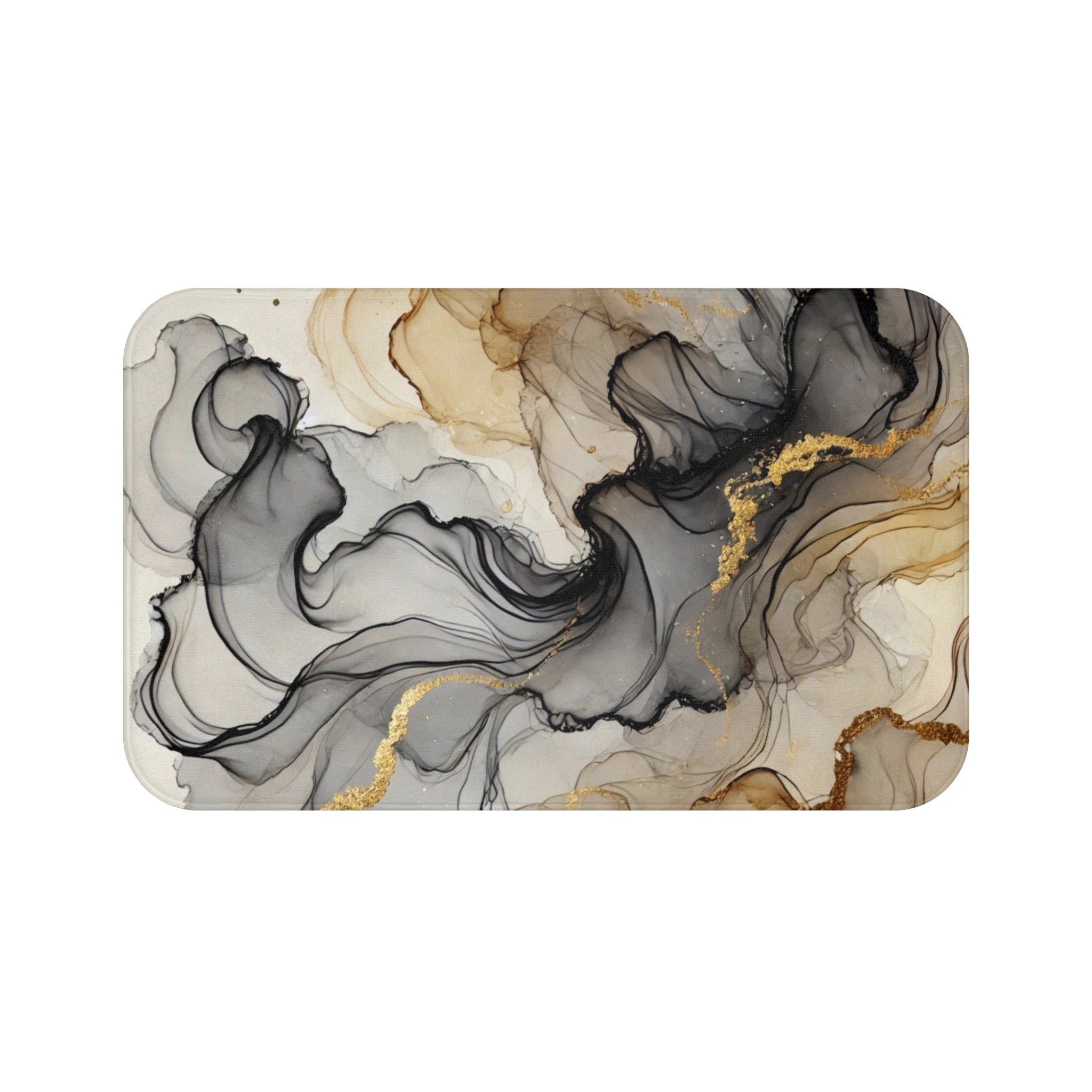 Abstract Bath Mat | Taupe Grey Watercolor Kitchen Mat