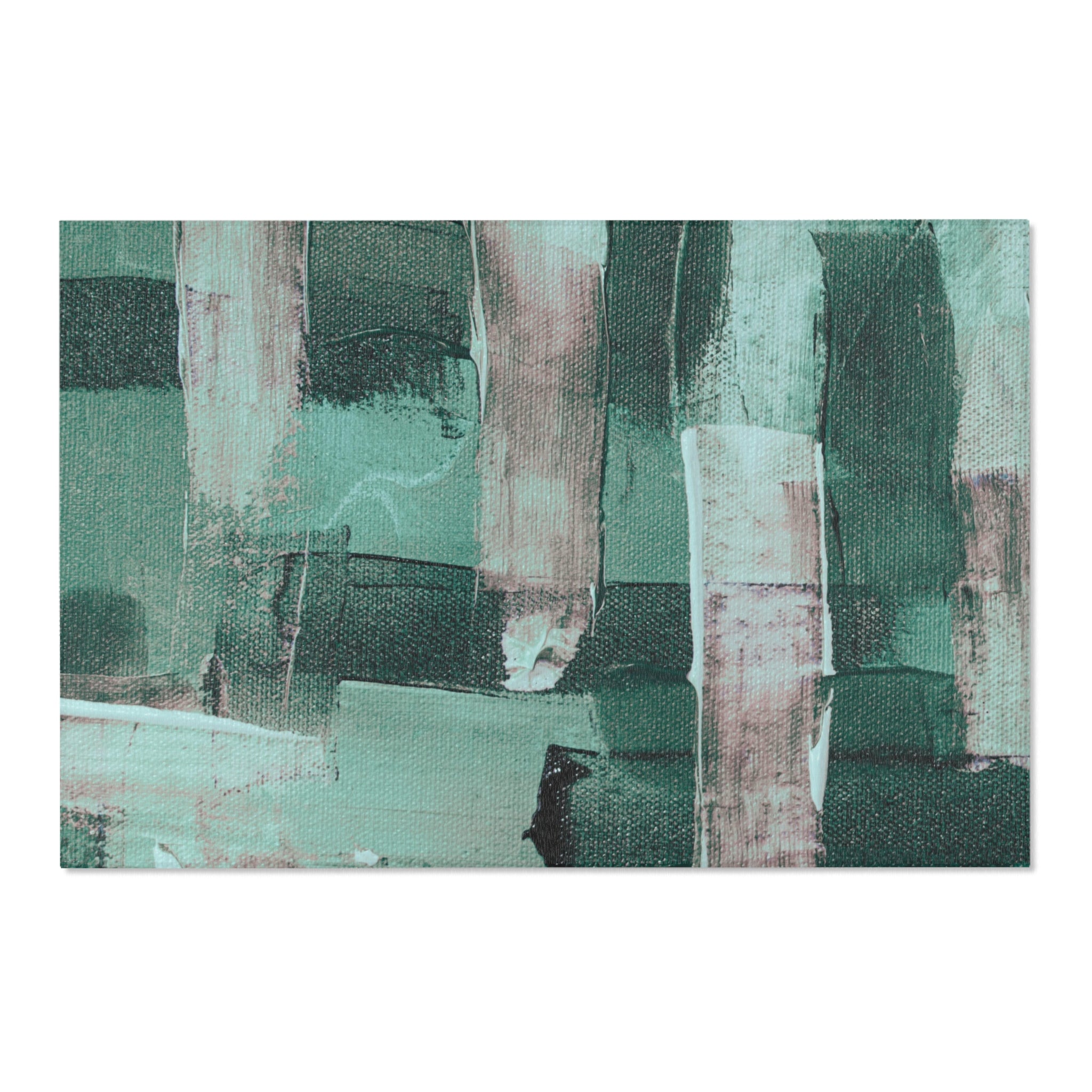 Abstract Area Rug | Teal Green Watercolor
