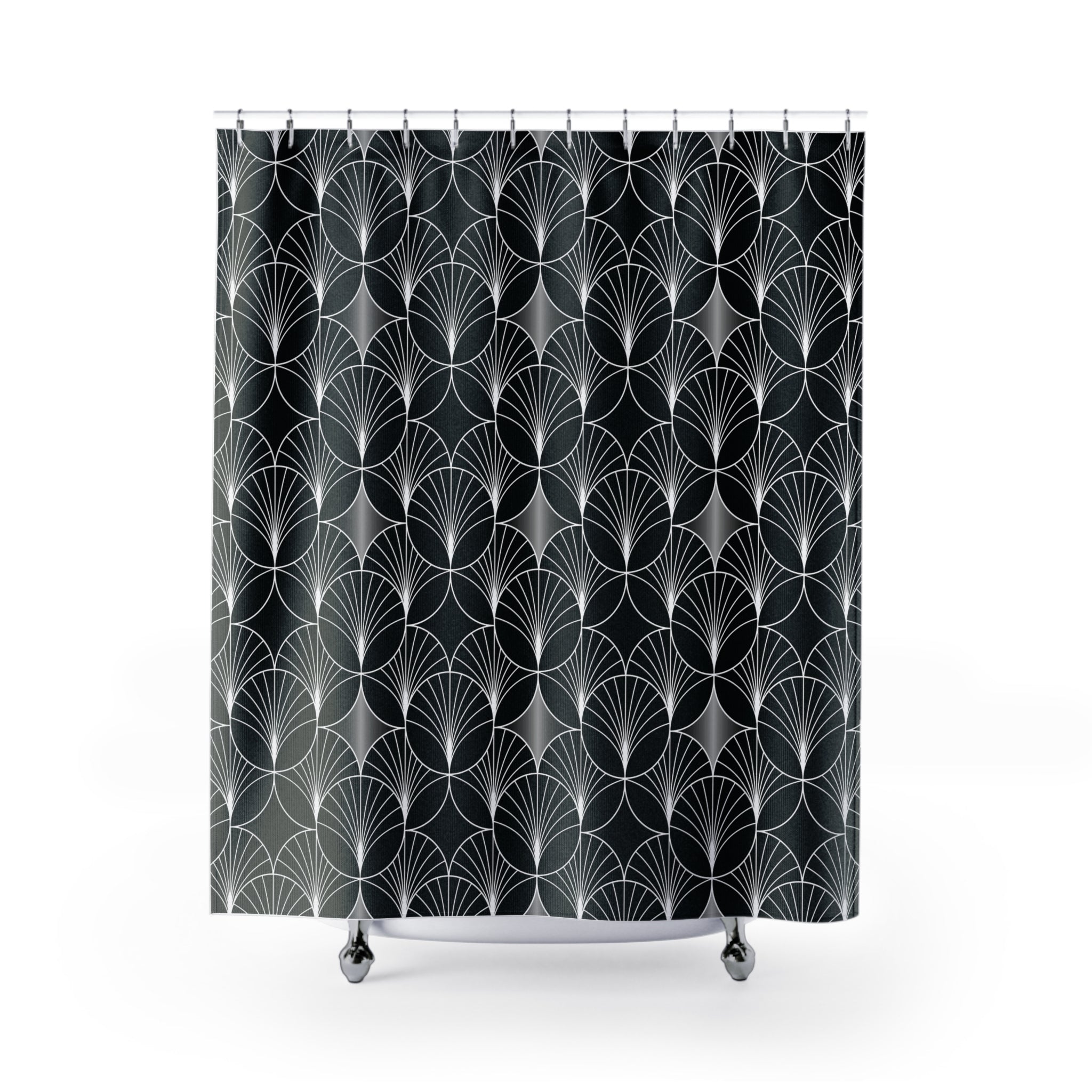 Art Deco Shower Curtain | Black White Geometric