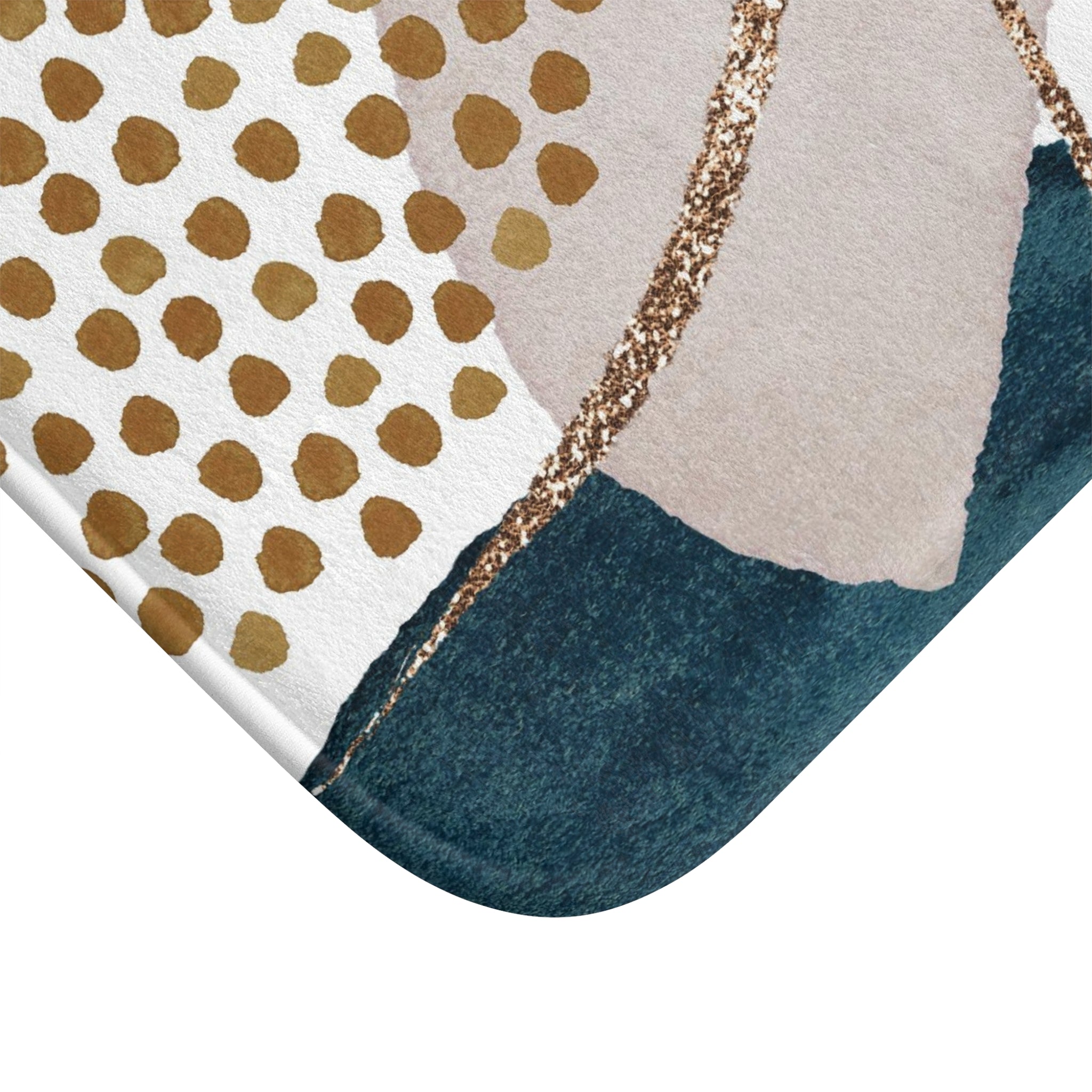 Boho Bath, Kitchen Mat | Modern Brown Navy, Blush Watercolor