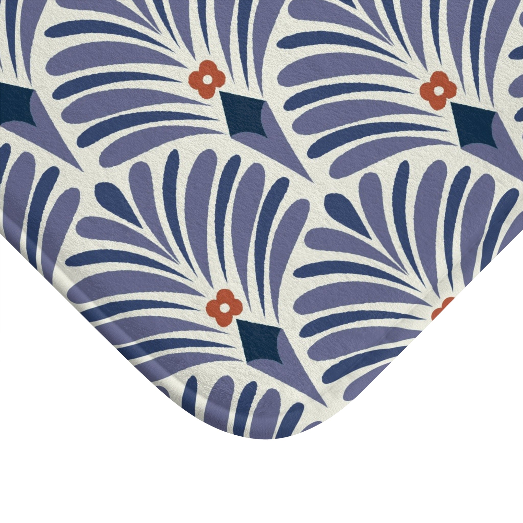 Boho Bath, Kitchen Mat | Art Deco Lavender Purple Blue