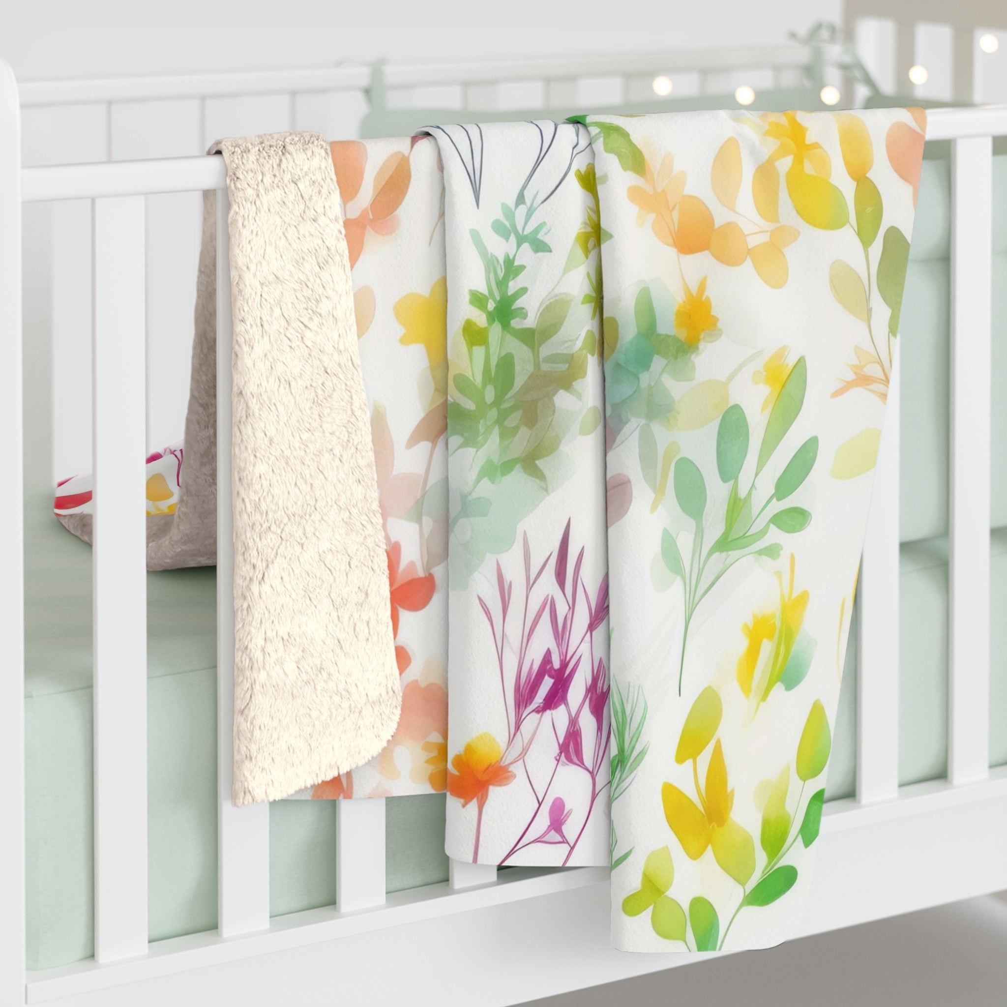 Colorful Floral Throw Blanket | Wildfloral Leaves