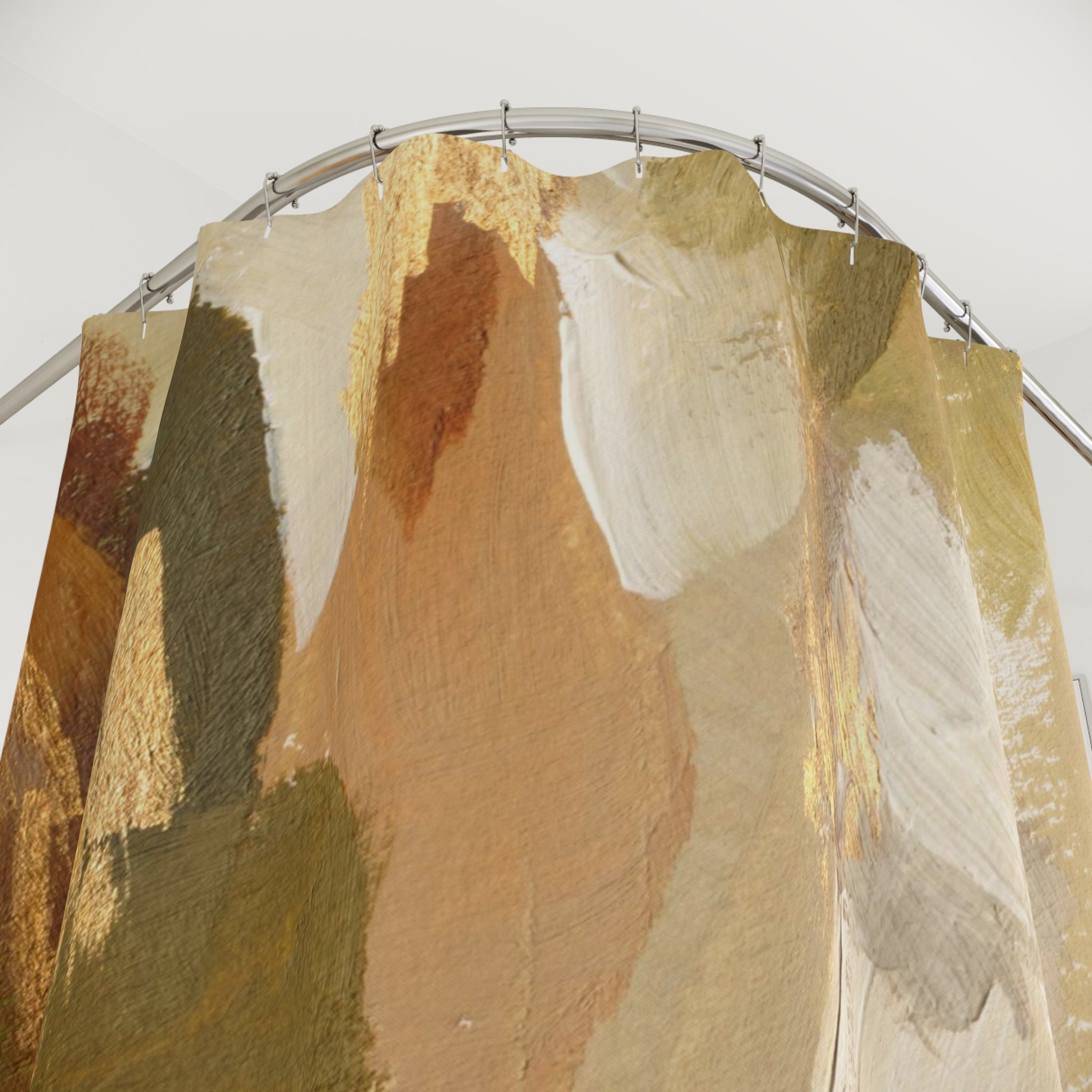 Abstract Watercolor Shower Curtain | Beige Neutral Bathroom Decor