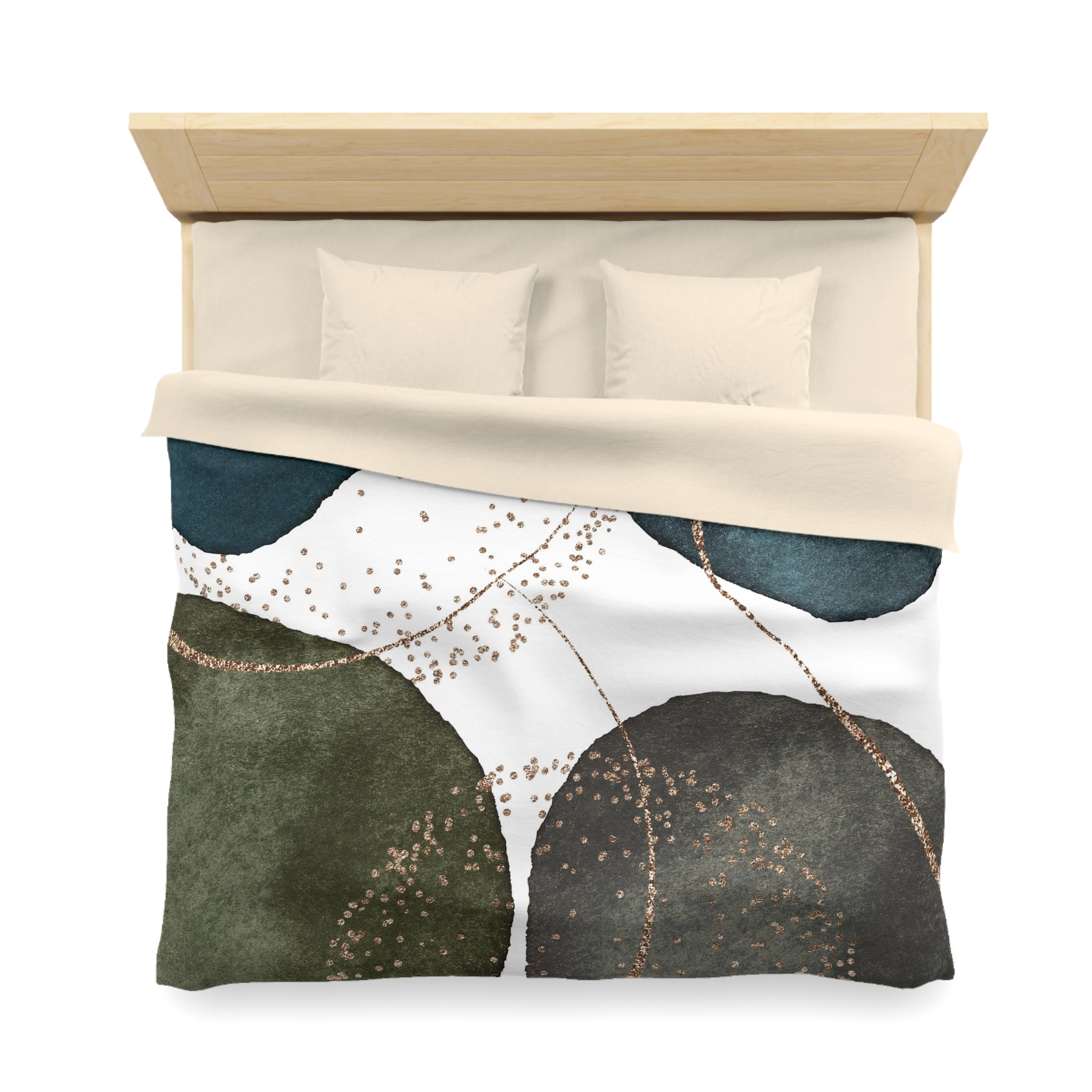 Abstract Duvet Cover | Grey, Green, Blue White | Bedroom Decor