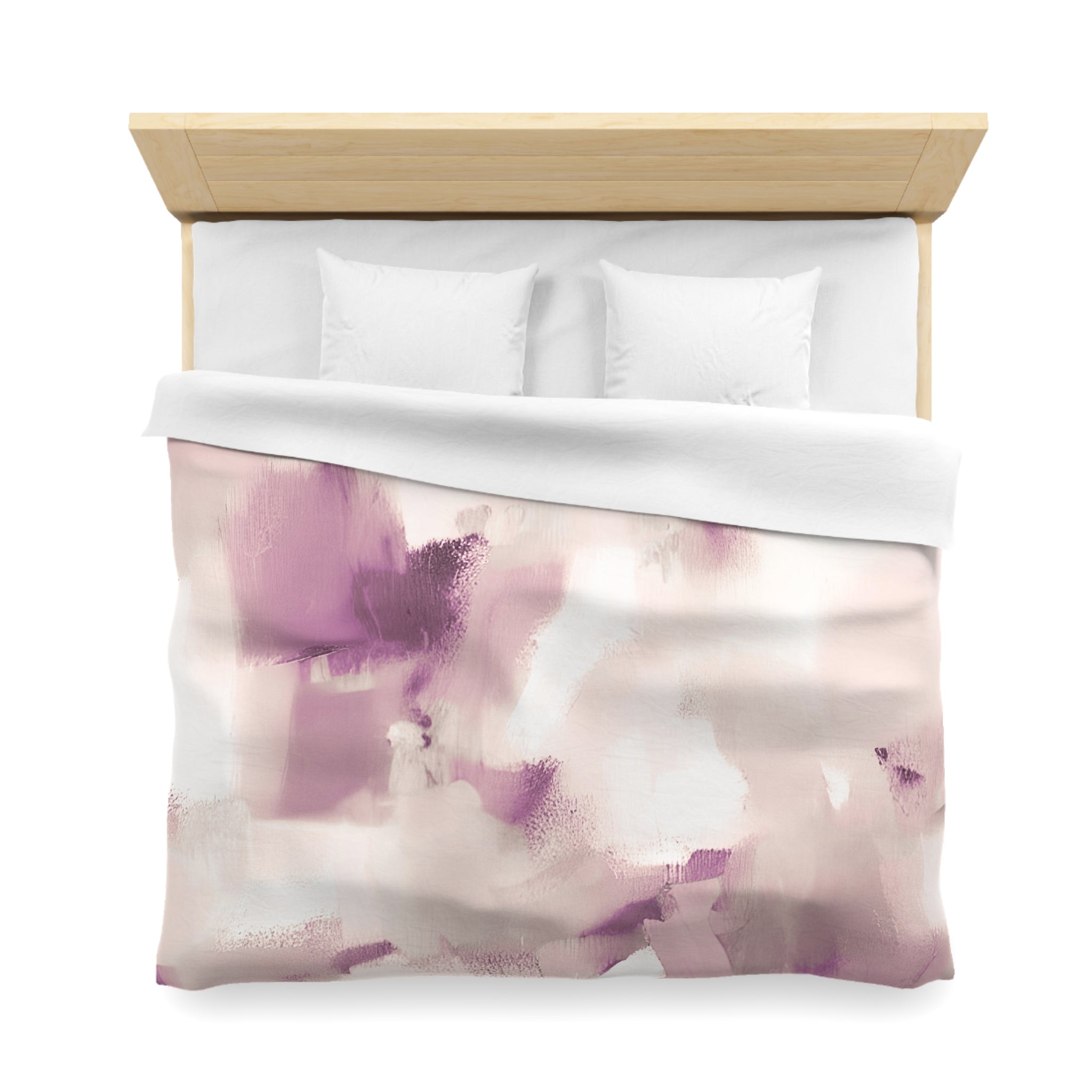 Abstract Duvet, Pillow Cover | White Beige Mauve Bedroom Decor