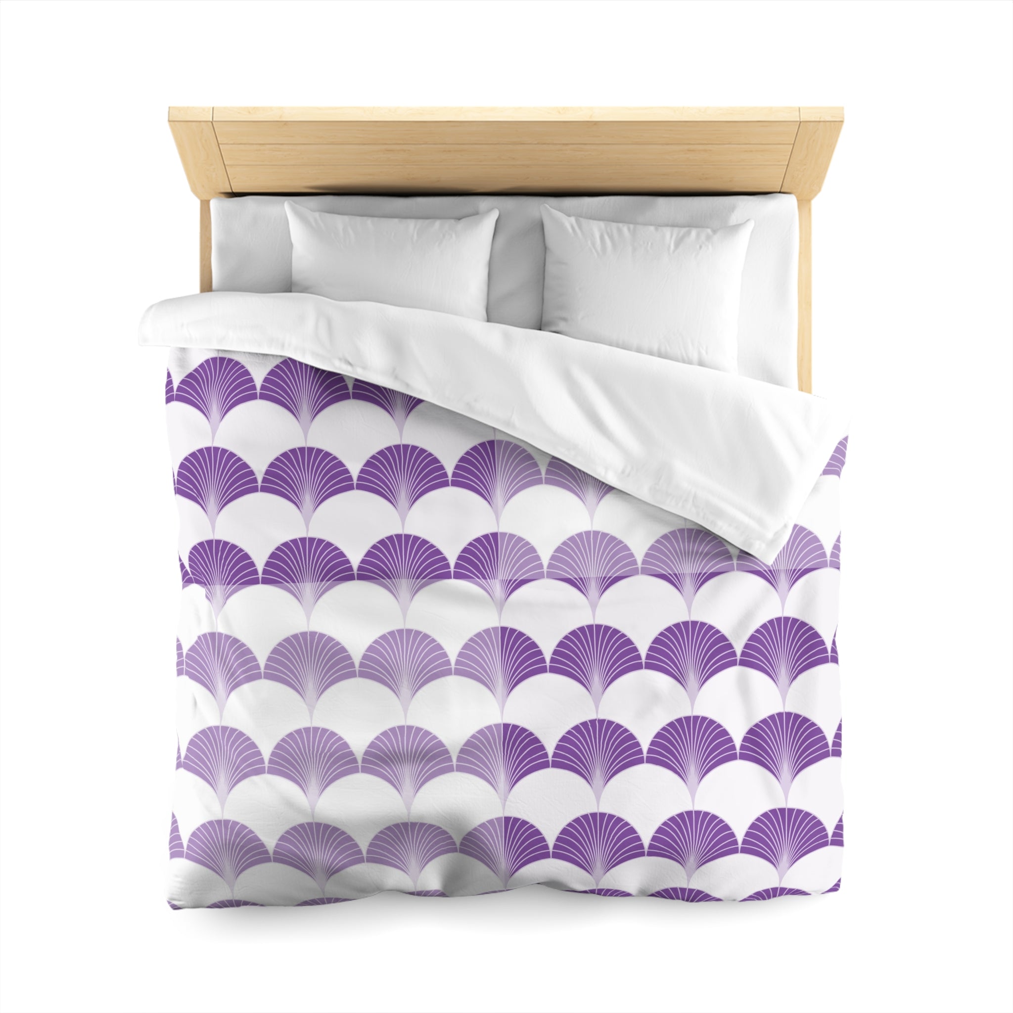 Art Deco Duvet Cover | Fan, Lavender Purple, White | Bedroom Decor