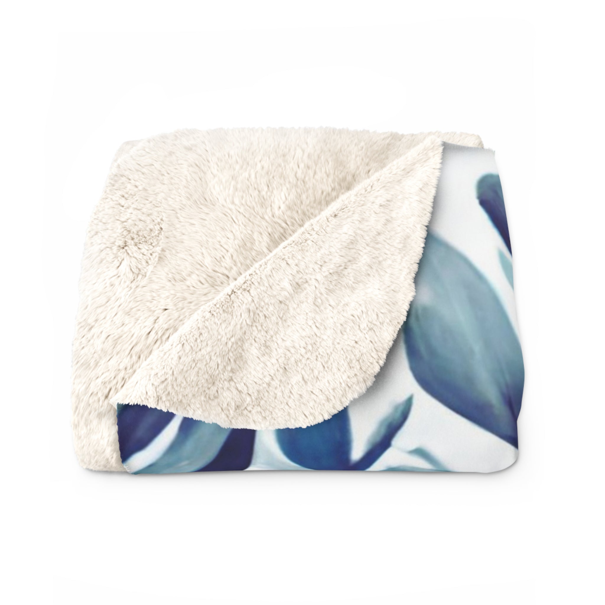 Comfy Blanket | Floral Indigo Navy Teal Blue Leaves
