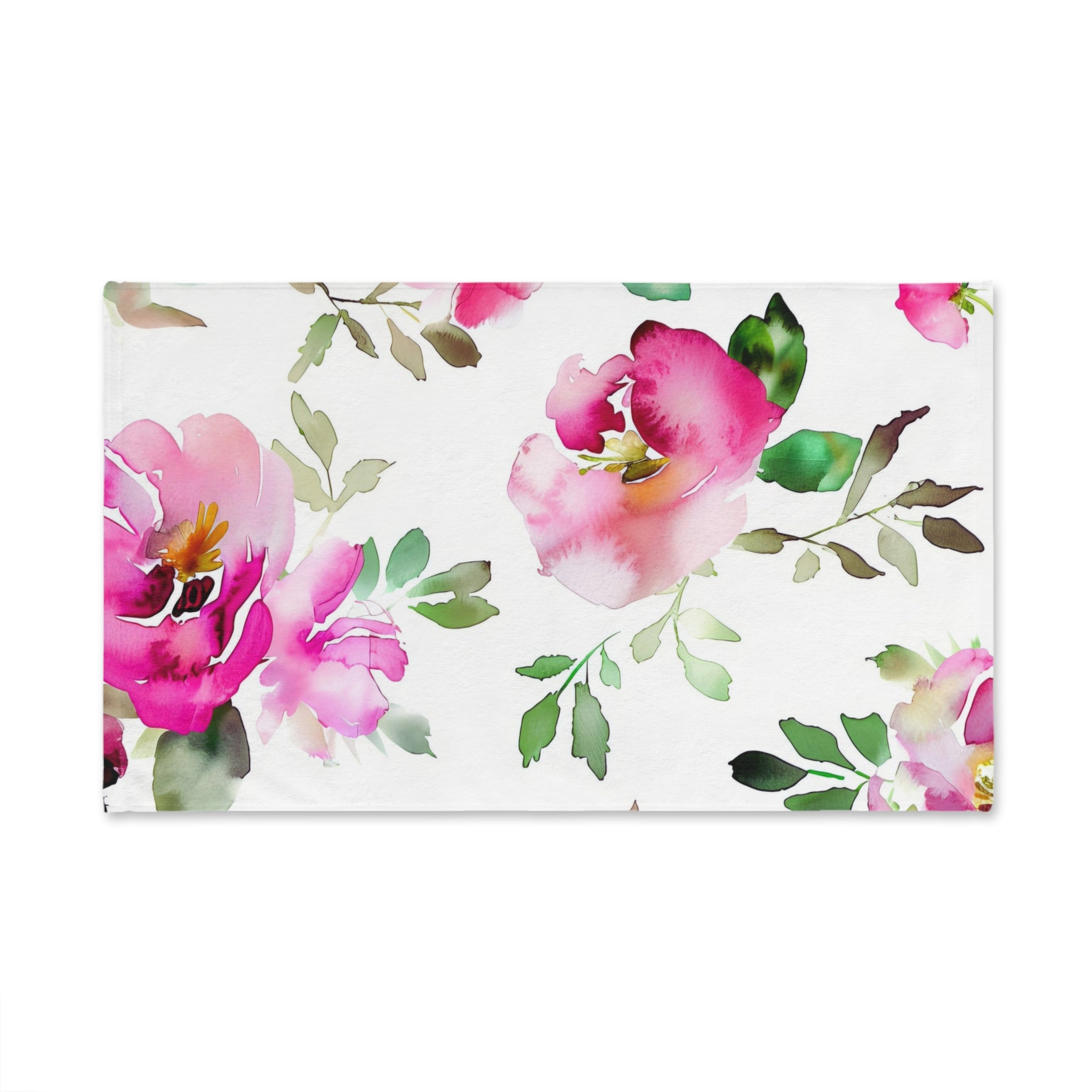 Kitchen, Bath Hand Towel | Floral Pink, White Green Towel