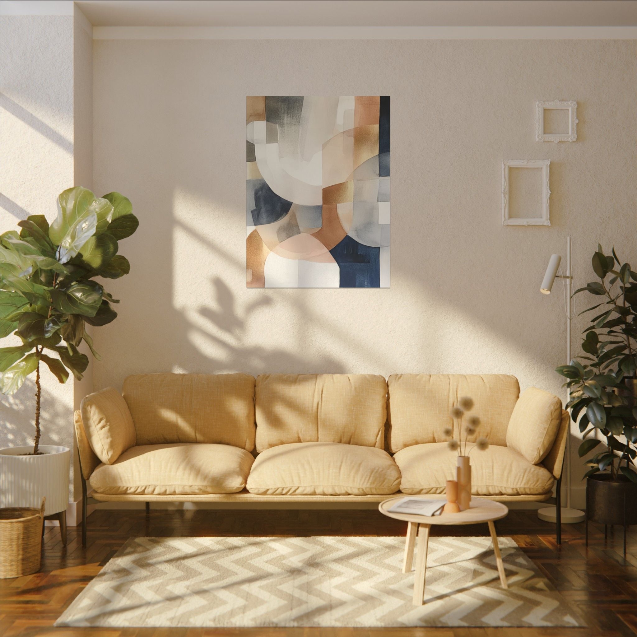 Abstract Neutral Wall Art Print | Boho Earthy Home Decor | Biege Ivory Modern Organic Art