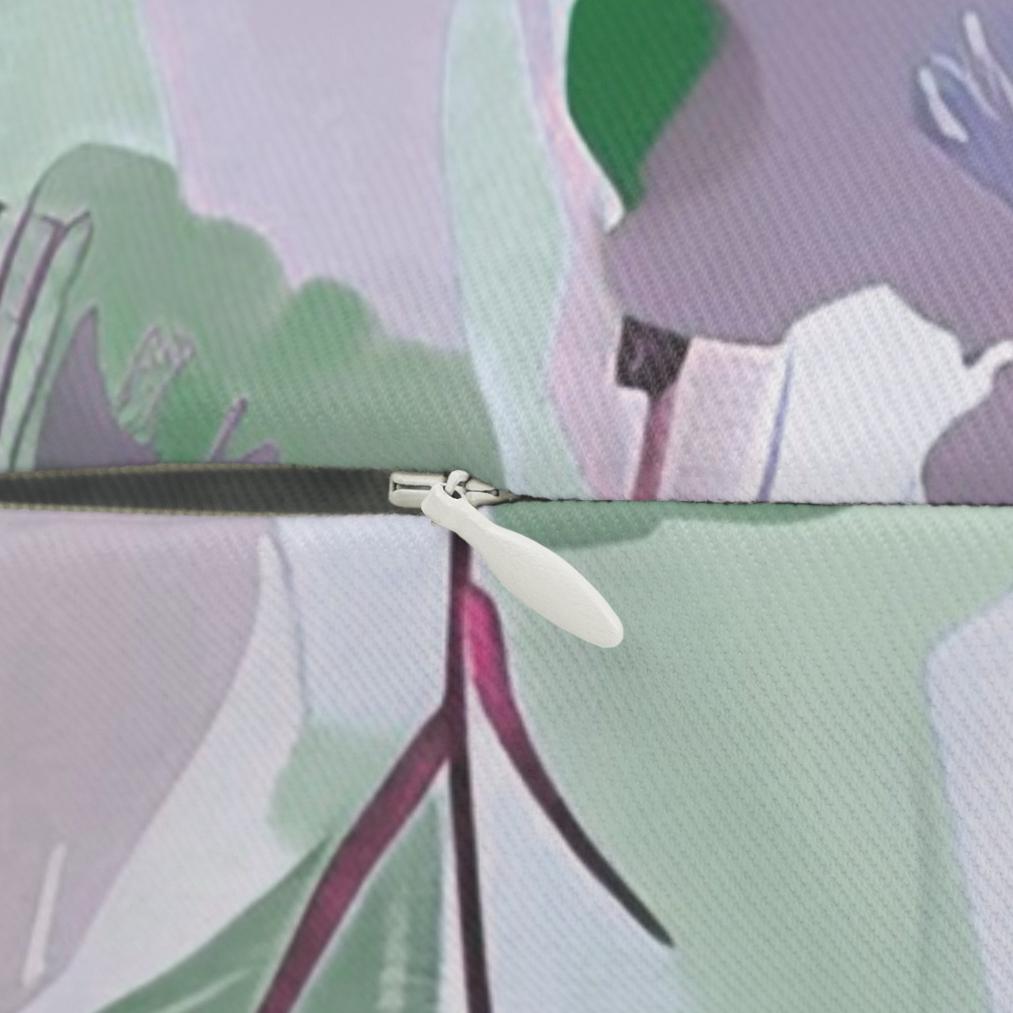 Abstract Floral Lumbar Pillow | Sage Green Blue Purple White