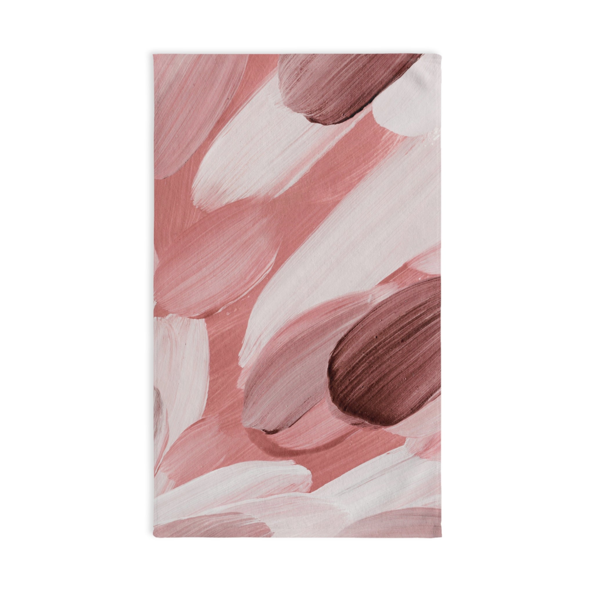 Abstract Kitchen, Bath Hand Towel | Blush Rose Pink, White Towel