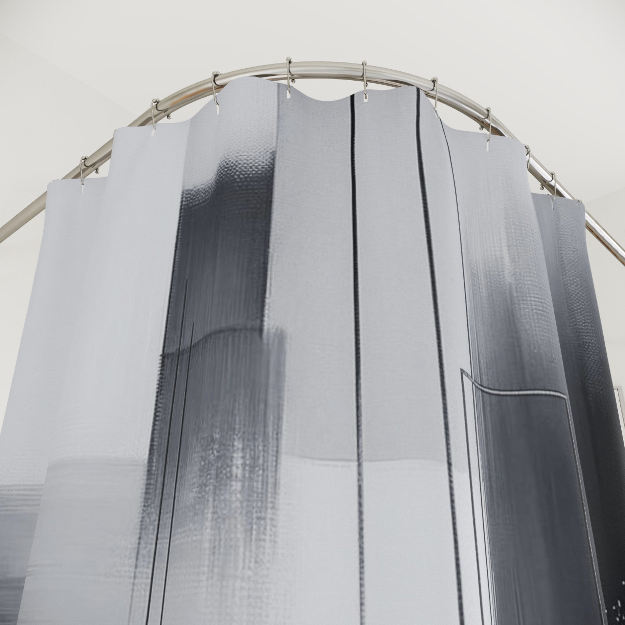 Black White Shower Curtain | Grey Minimalist Ombre Watercolor