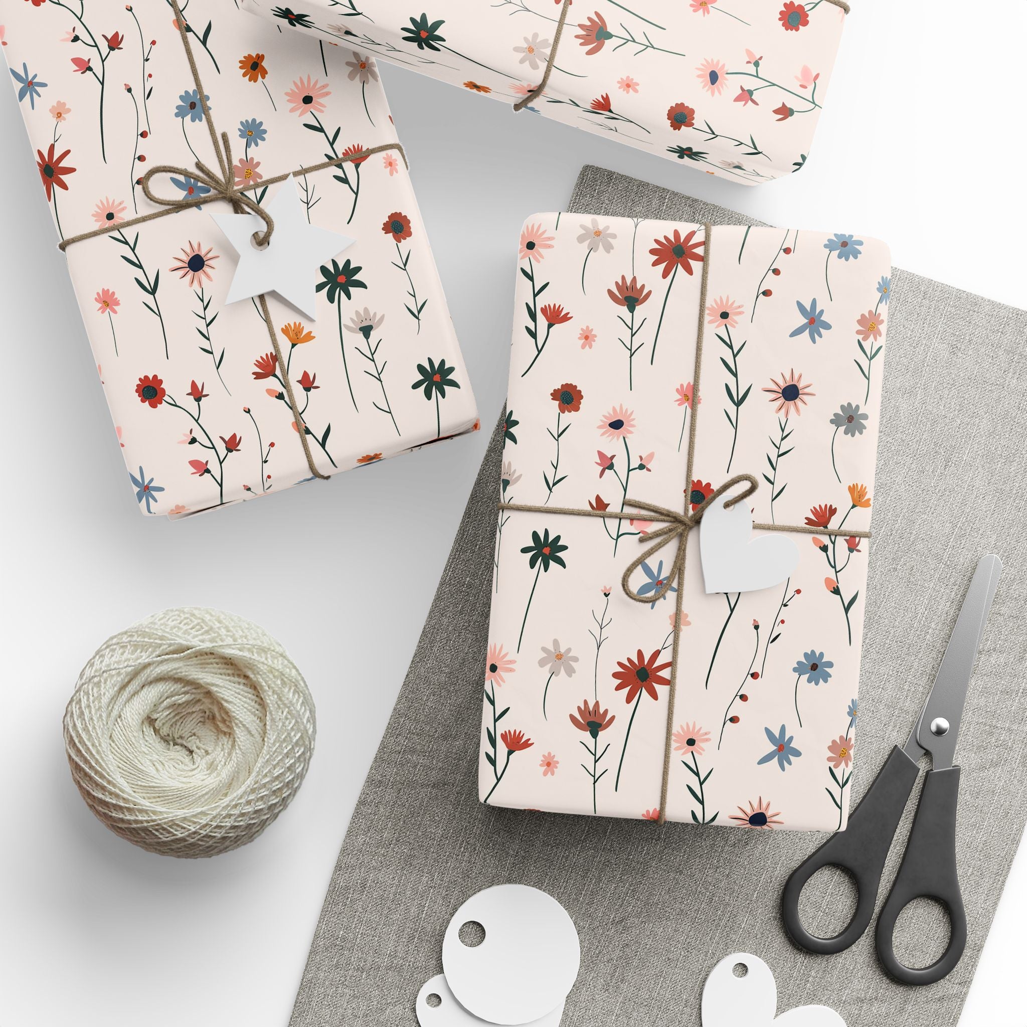 Floral Wrapping Paper | Blush Colorful Wildflowers
