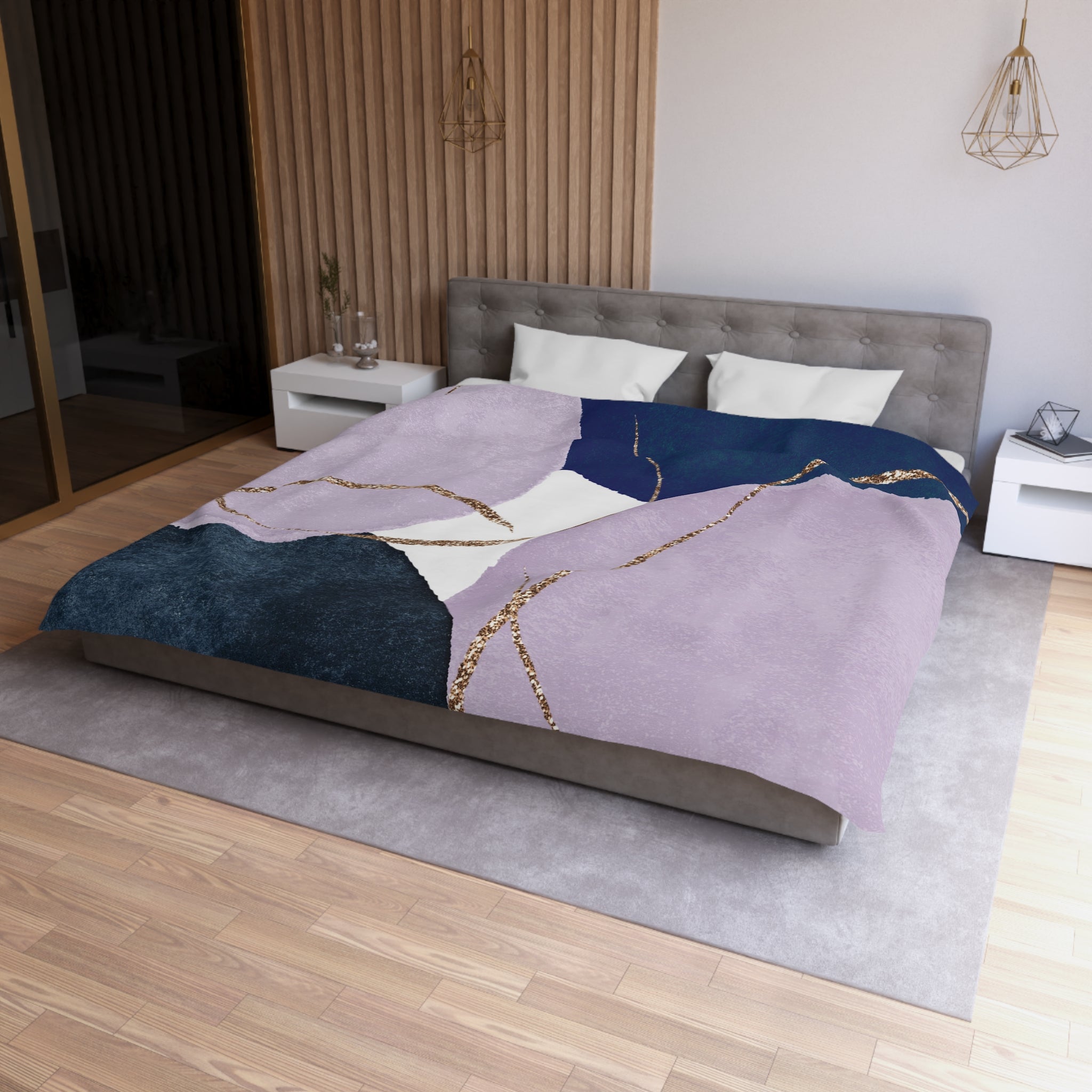 Abstract Duvet Cover | Lavender Purple, Blue | Bedroom Decor