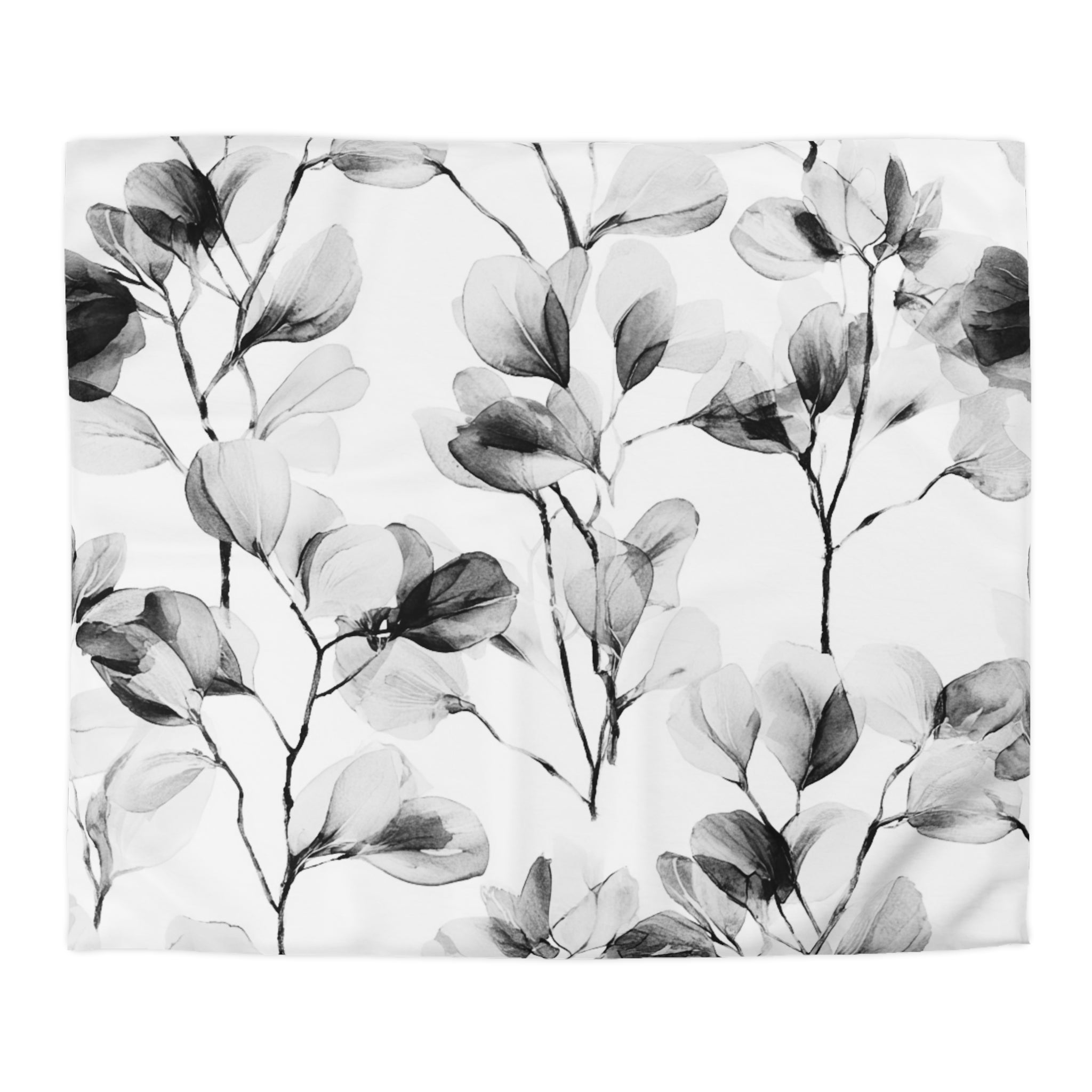 Floral Duvet, Pillow Cover | White Grey Bedroom Decor