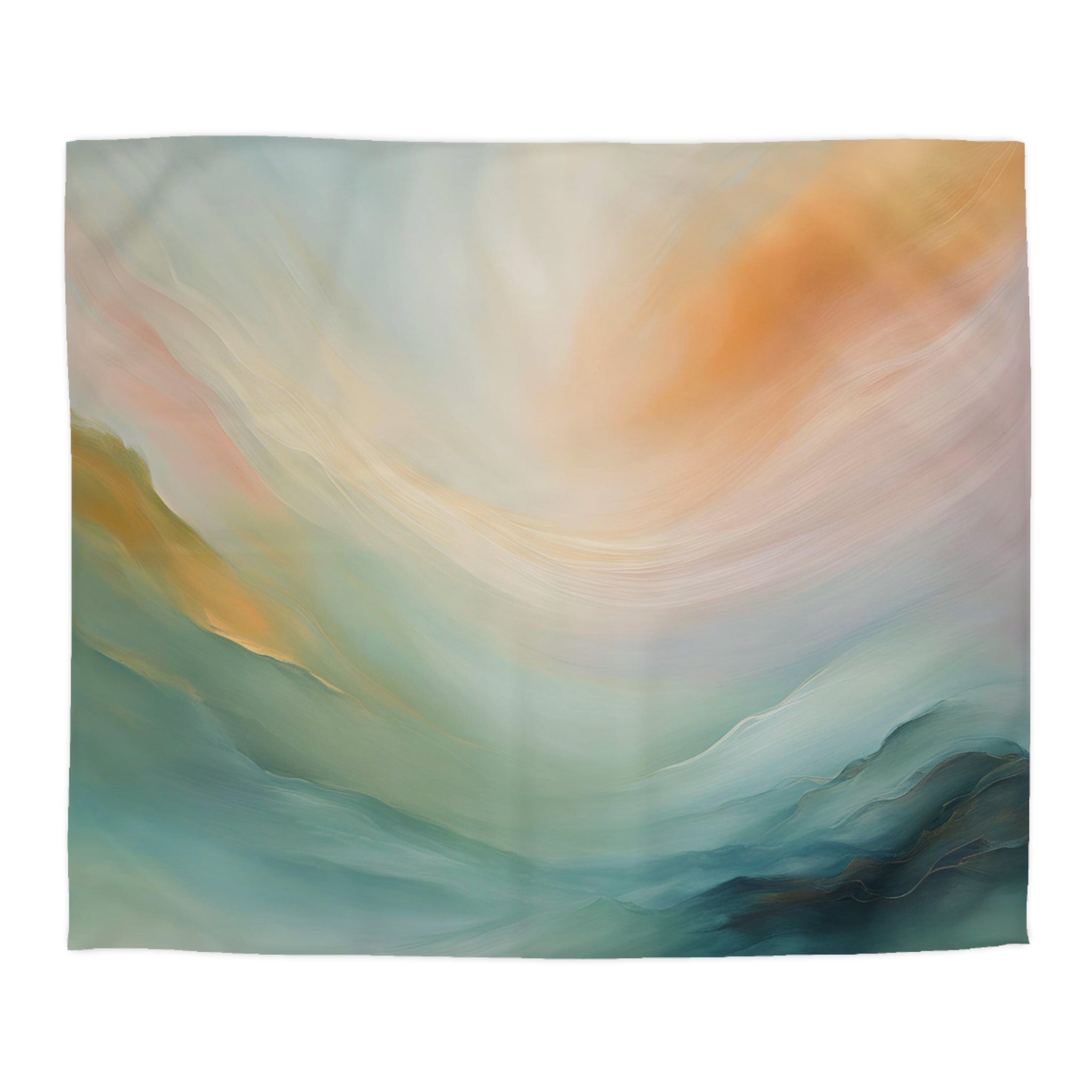 Green Duvet Cover | Colorful Yellow Pink, Ombre | Bedroom Decor