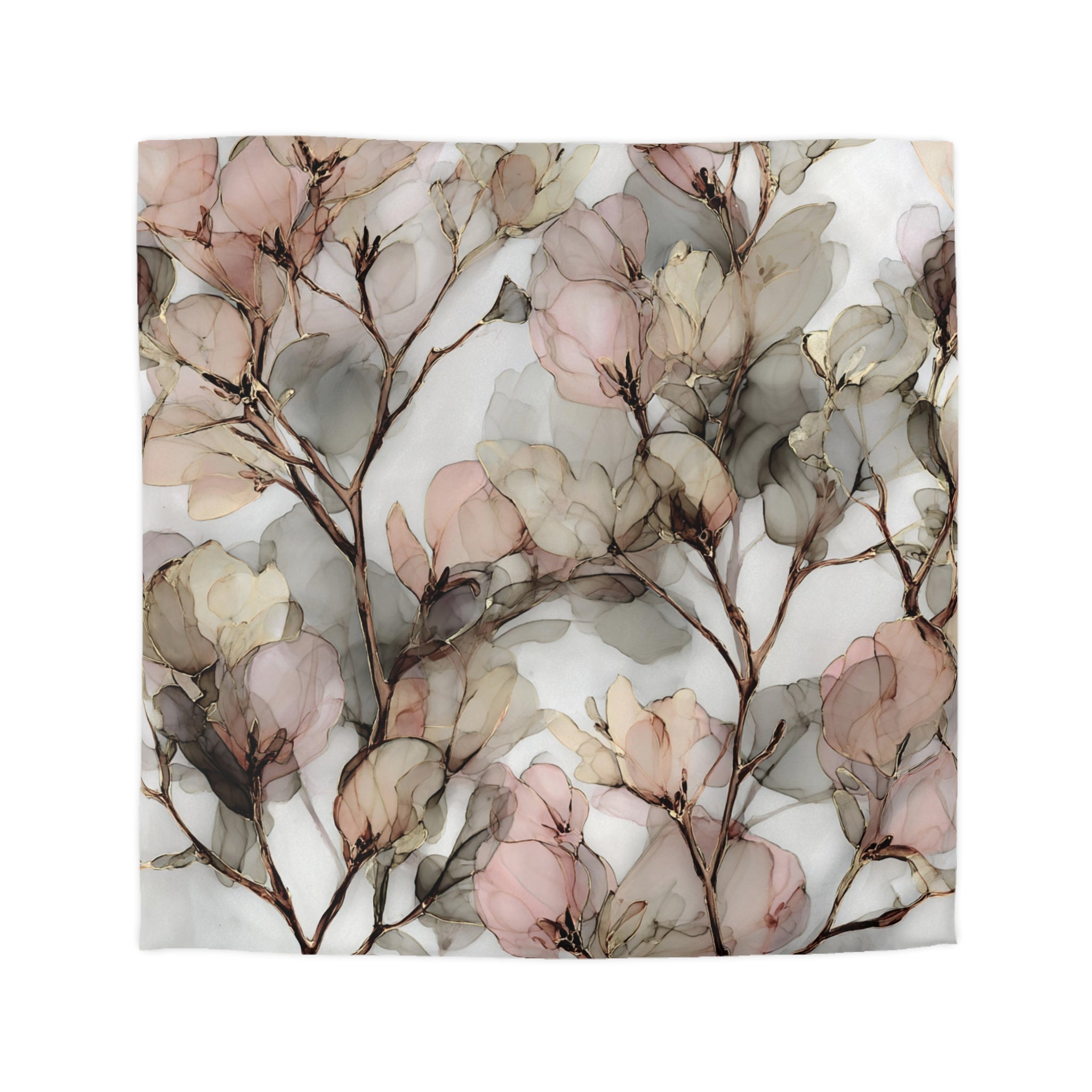 Floral Duvet, Pillow Cover | Pink Beige Bedroom Decor