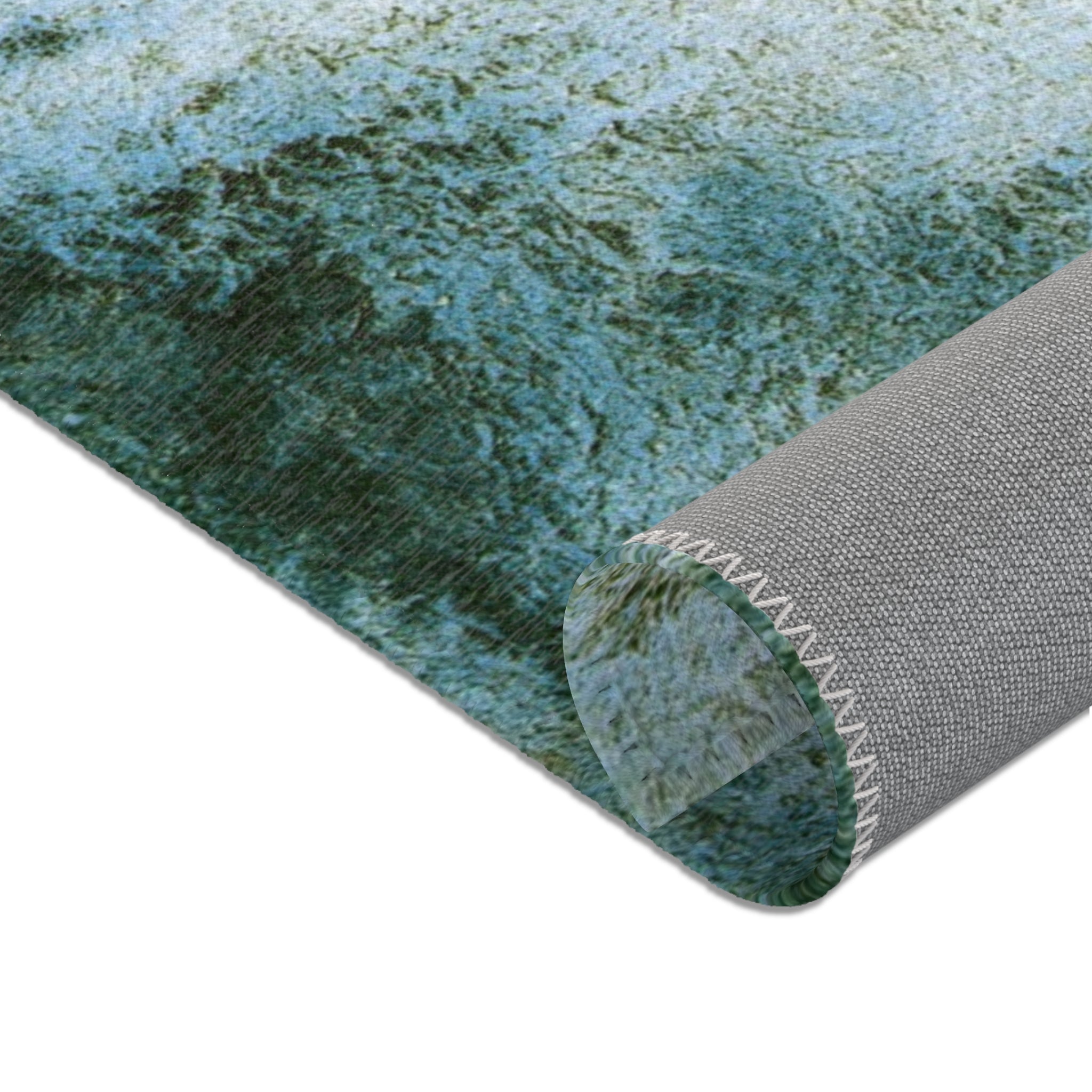 Abstract Large Area Rug | Modern Rug, Pale Forest Teal Blue