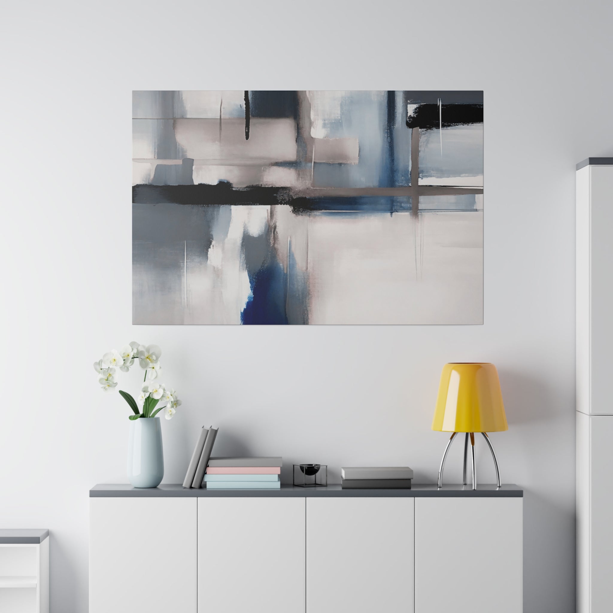 Canvas Wall Art | Earthy Beige Blue Black Wall Artwork
