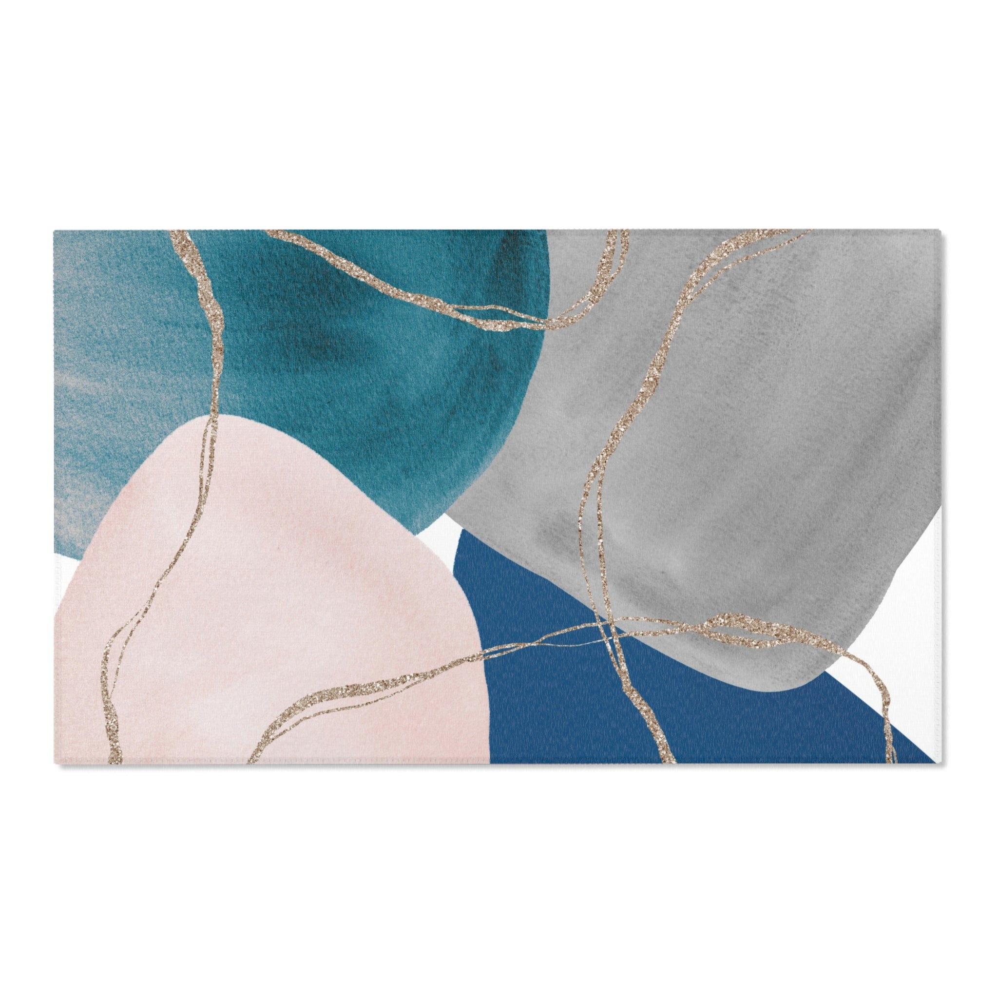 Abstract Area Rug | Grey Blue Pink Watercolor Artsy Rug