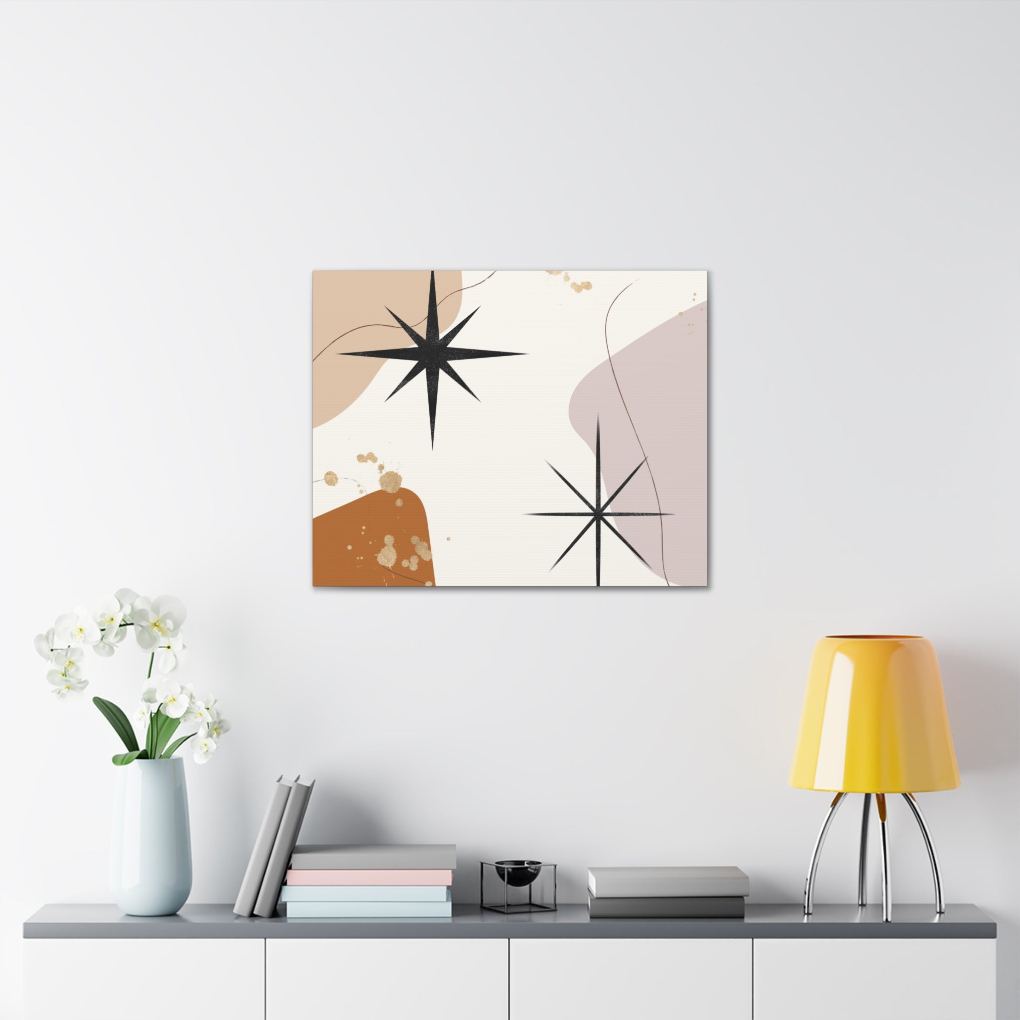 Bohemian Canvas Wall Art | Rust Pastel Beige Black