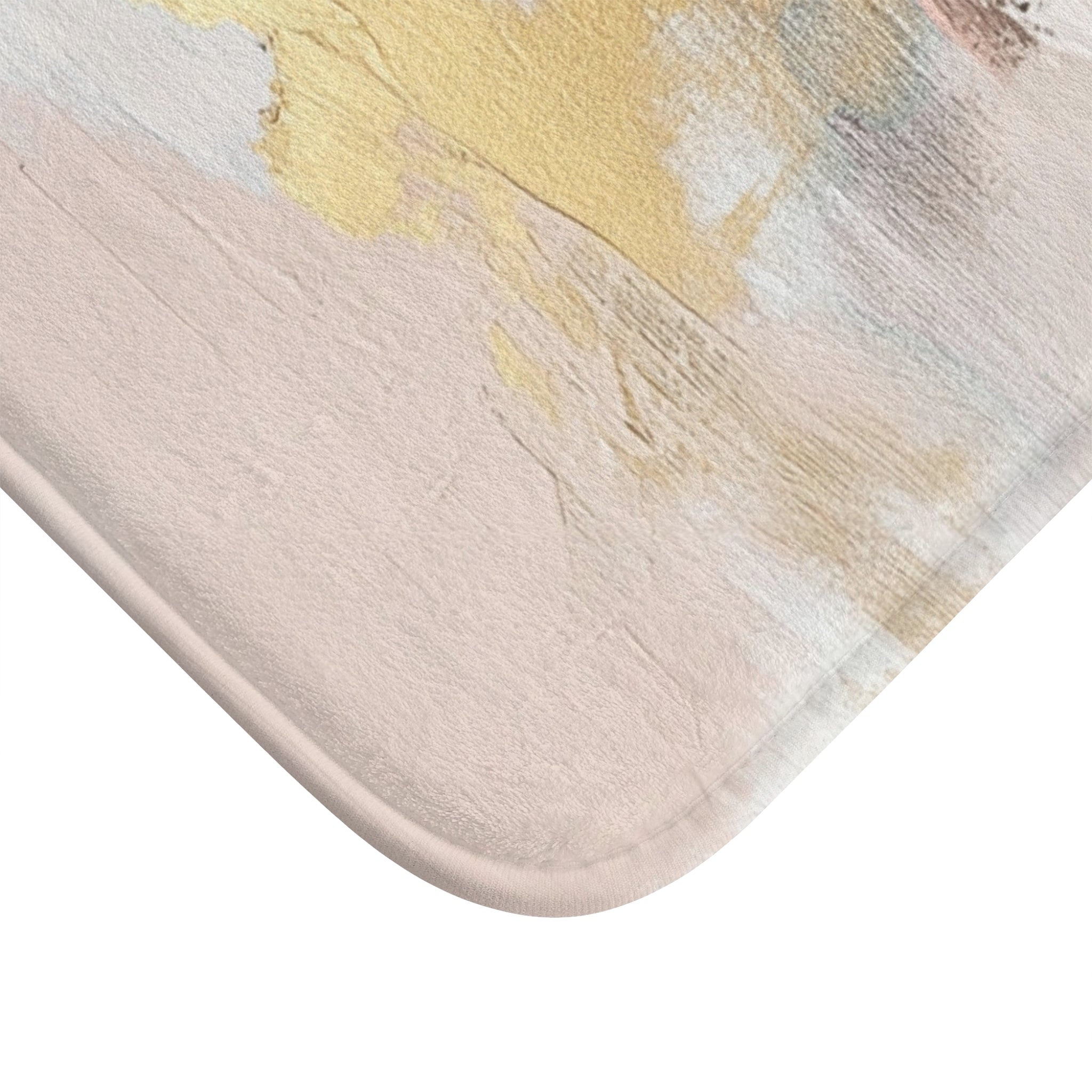Abstract Bath Mat | Kitchen Mat, Earthy Neutral Brown Beige, Muted Gold Ombre