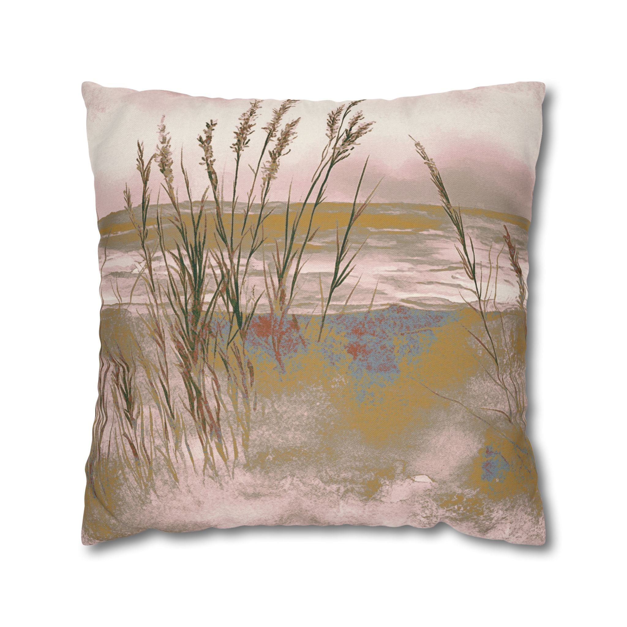Landscape Throw Pillow Cover, Abstract Nature Modern Organic Decor Cushion