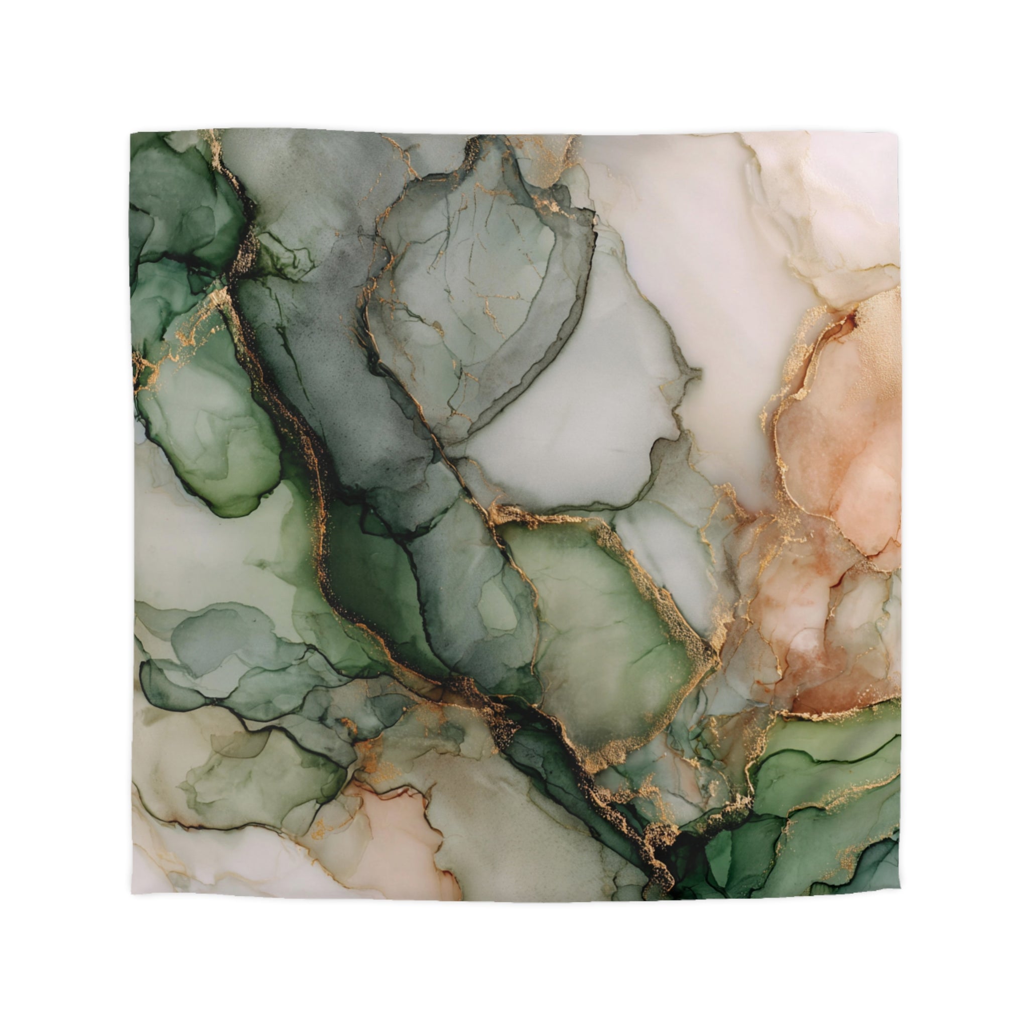 Floral Duvet, Pillow Cover | Green Beige Bedroom Decor