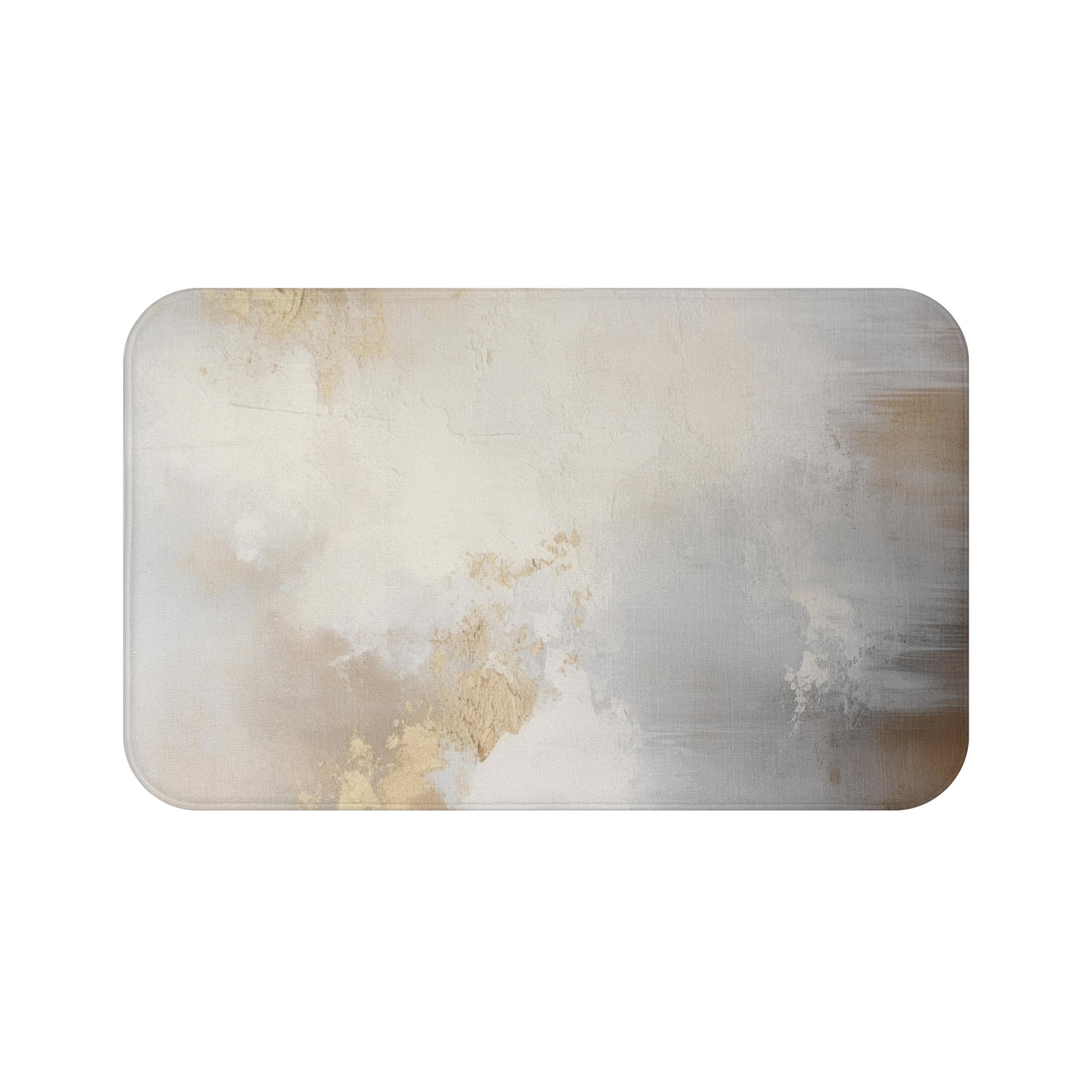 Boho Bath, Kitchen Mat | Modern Beige Grey Ombre, Muted Gold Floor Rug