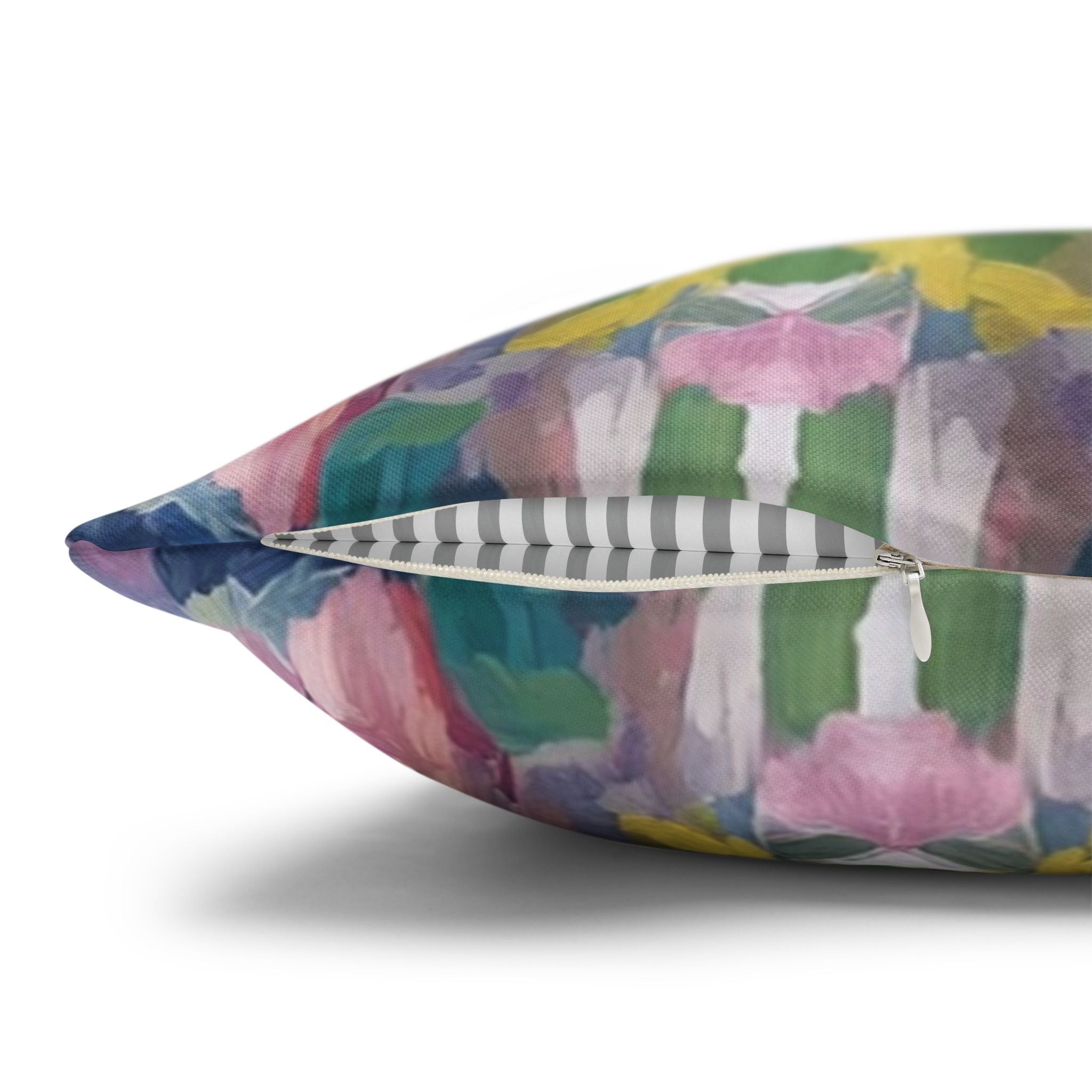 Mirrored Art Throw Pillow Cover | Colorful Abstract Watercolor