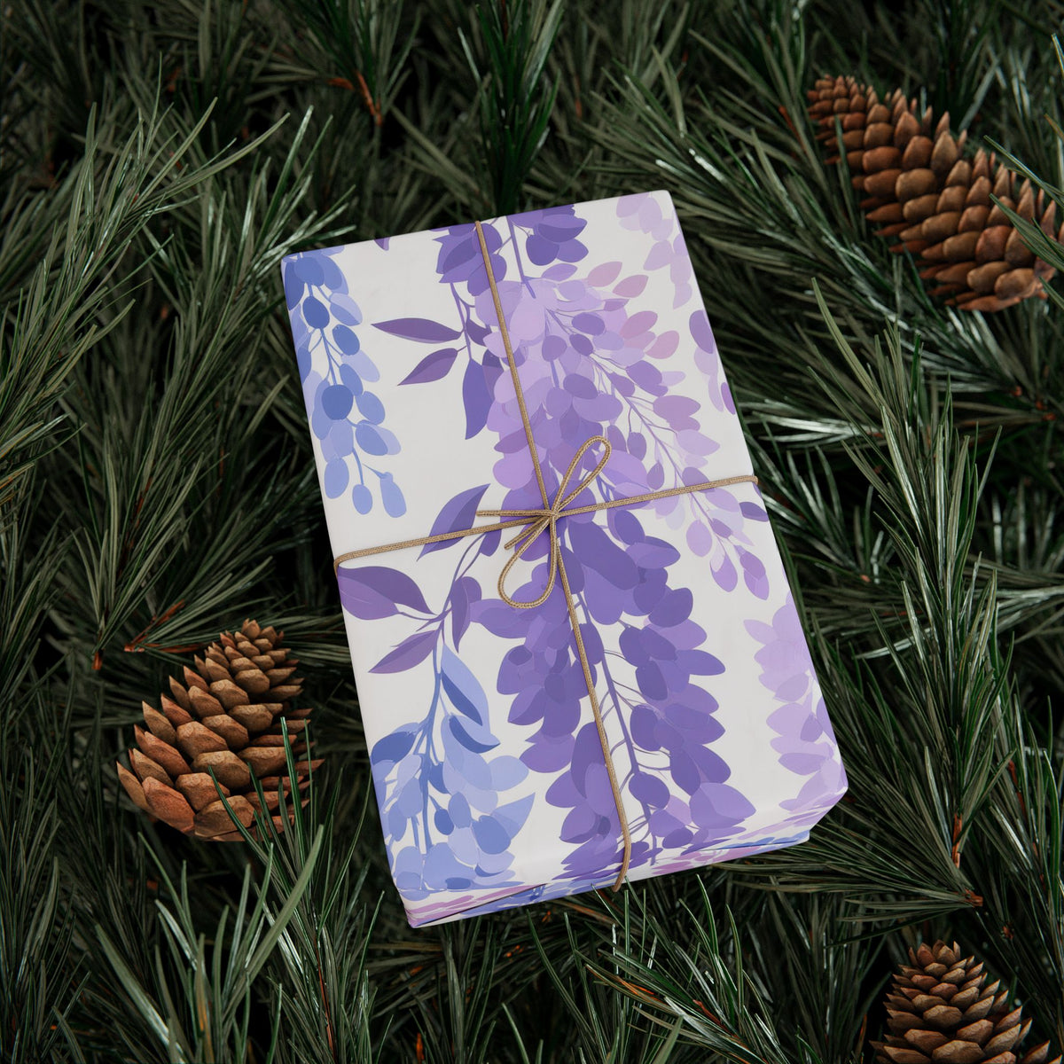 Lavender Wisteria Floral Wrapping Paper, Purple Gift Wrap