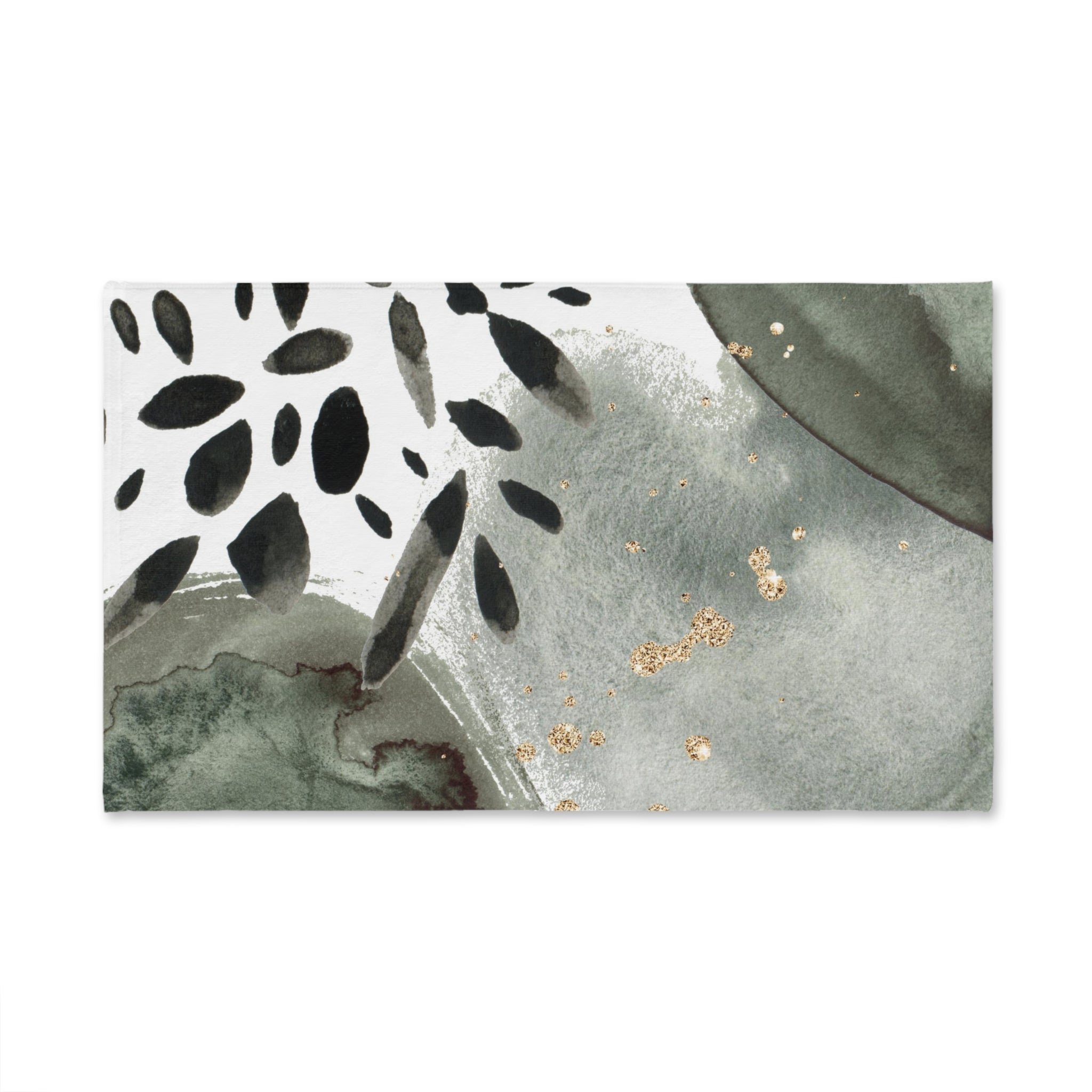 Abstract Boho Kitchen, Bath Hand Towel | White Sage Green Gray