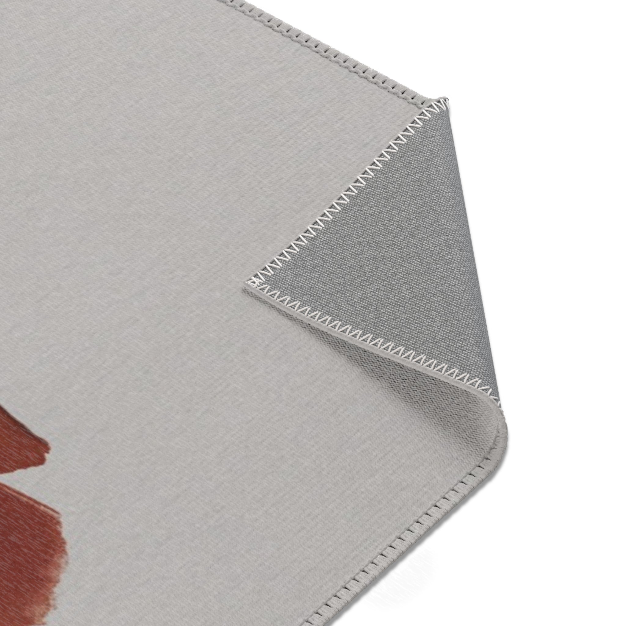 Abstract Area Rug | Modern Grey Rust, Navy Blue