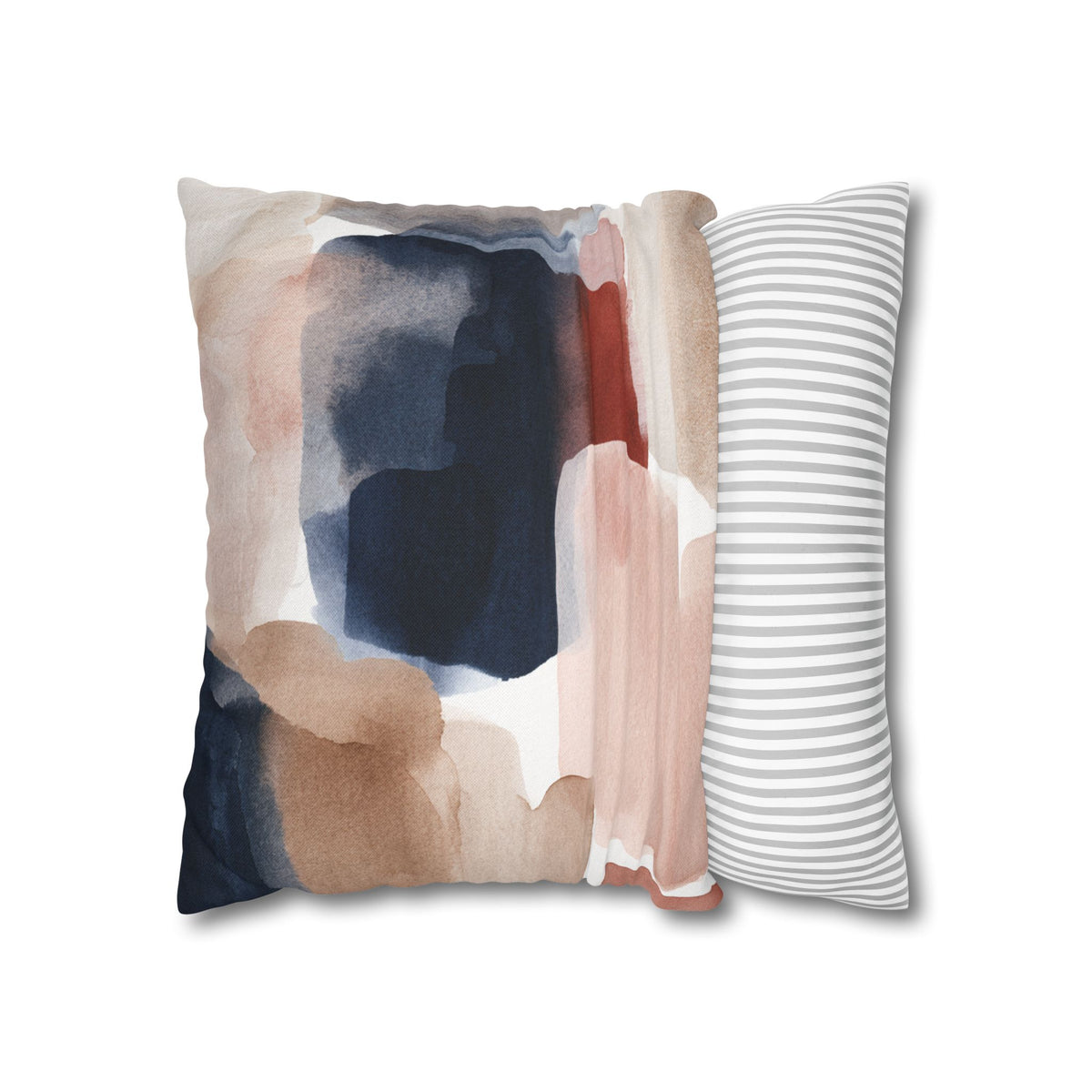 Abstract Pillow Cover | Blush Navy Watercolor Pillowcase